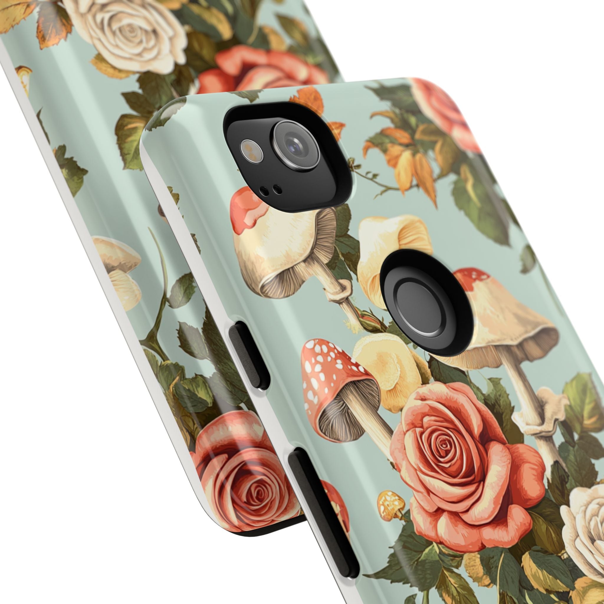 Floral Phone Case - Tough Cases with Mushroom and Rose