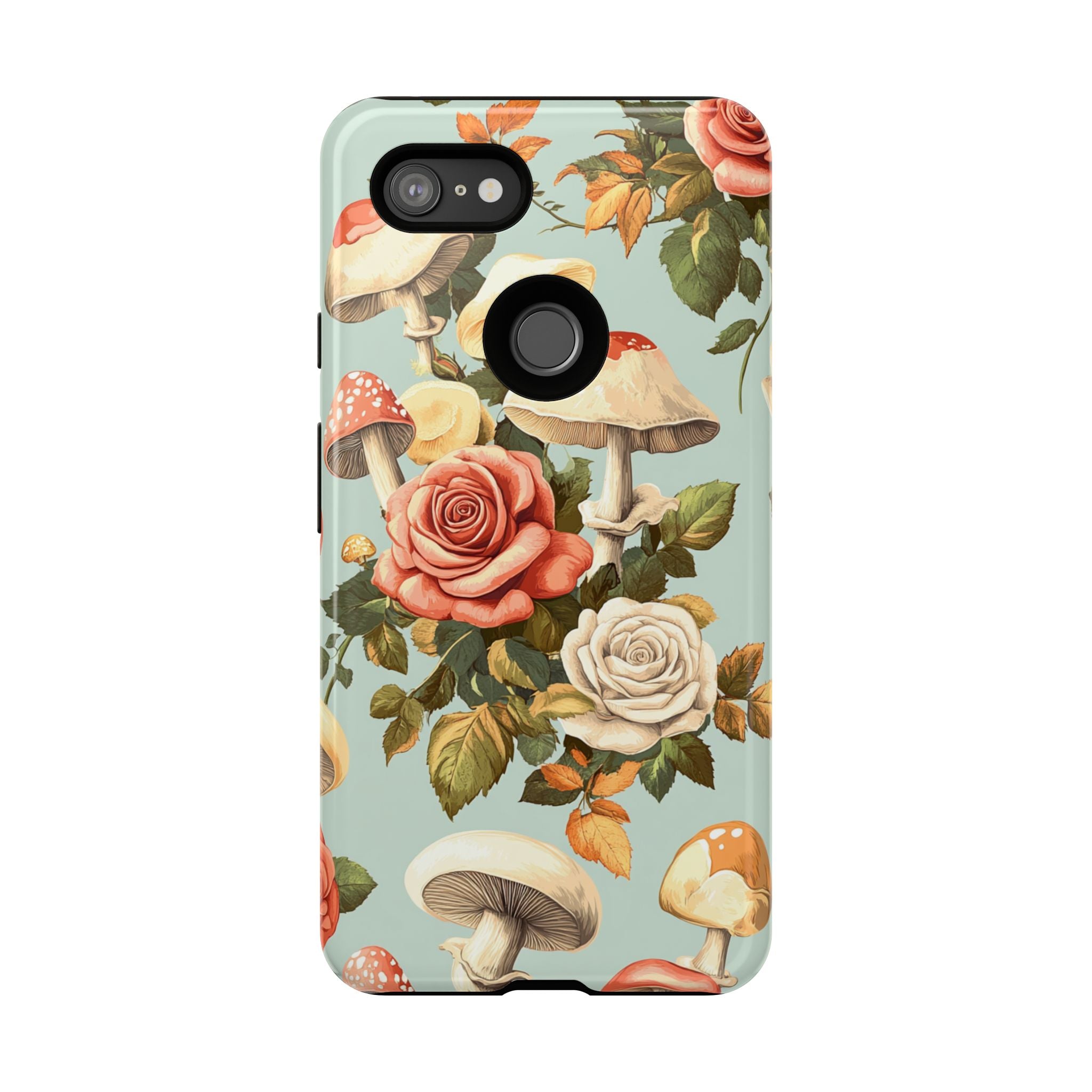 Floral Phone Case - Tough Cases with Mushroom and Rose