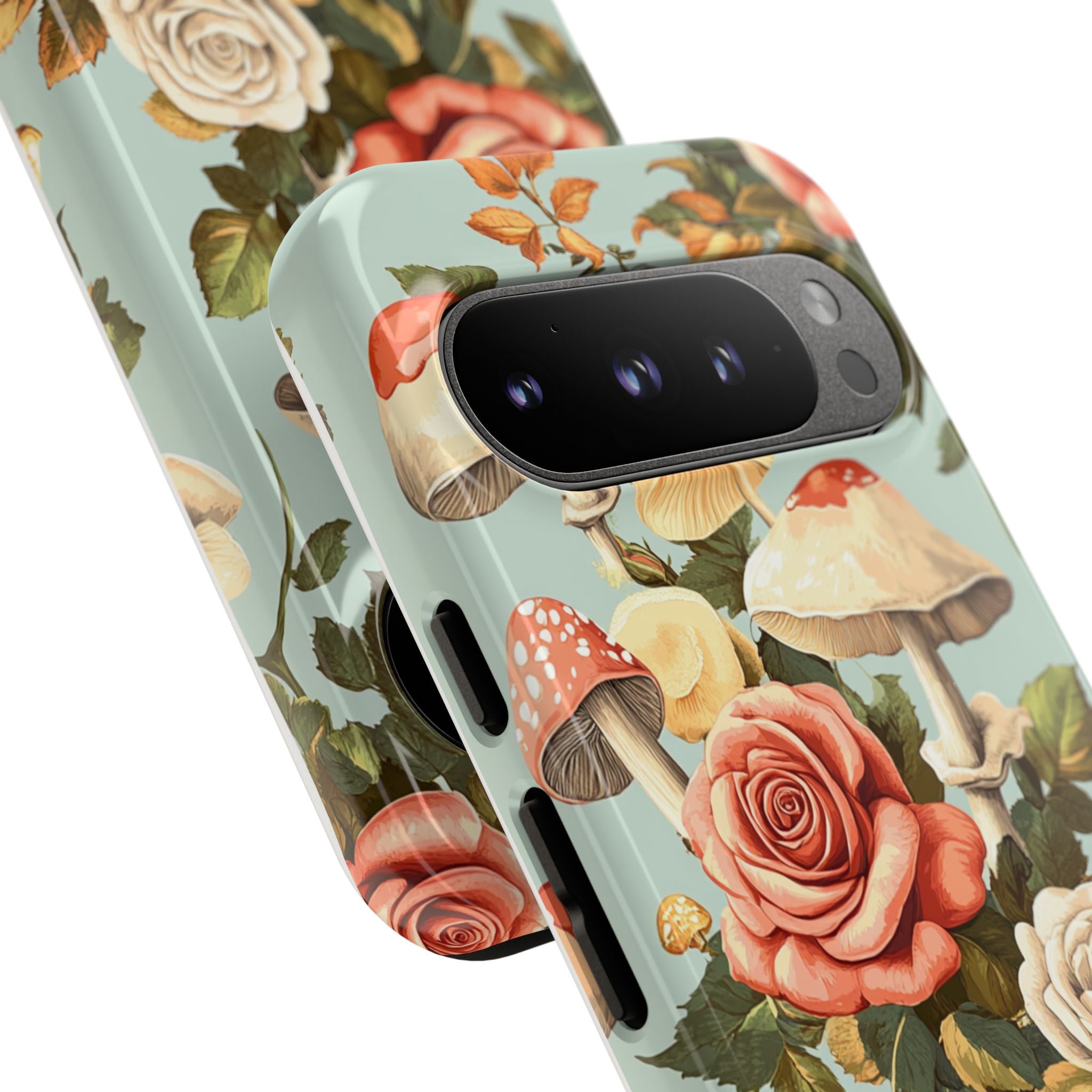 Floral Phone Case - Tough Cases with Mushroom and Rose