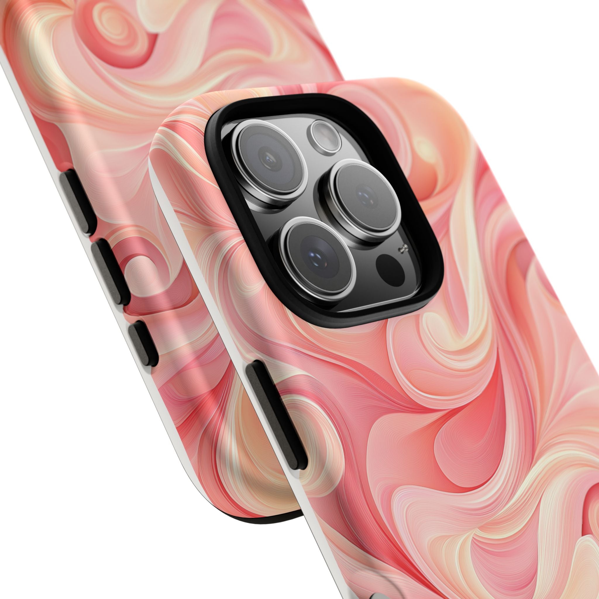 Stylish Phone Case - Tough Cases with Abstract Pink Swirls