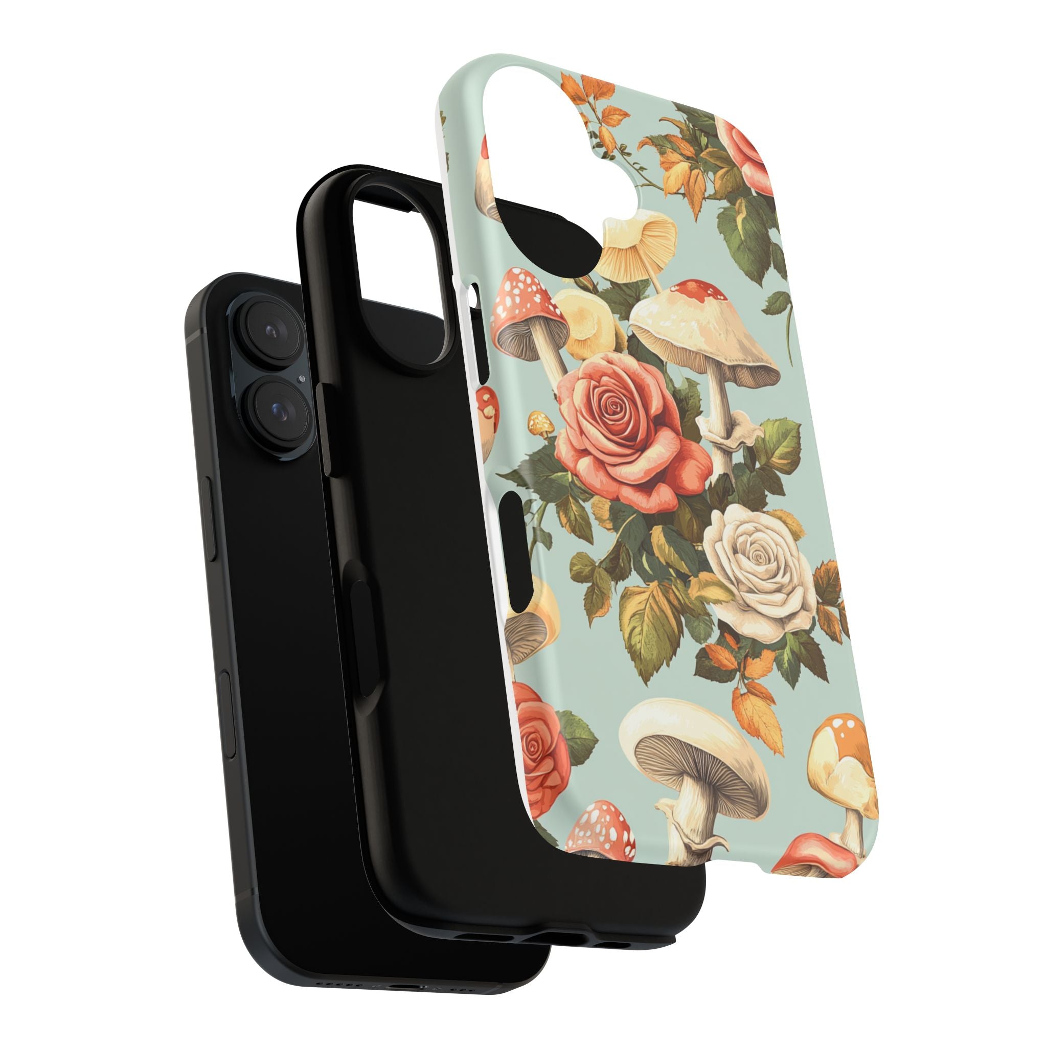 Floral Phone Case - Tough Cases with Mushroom and Rose