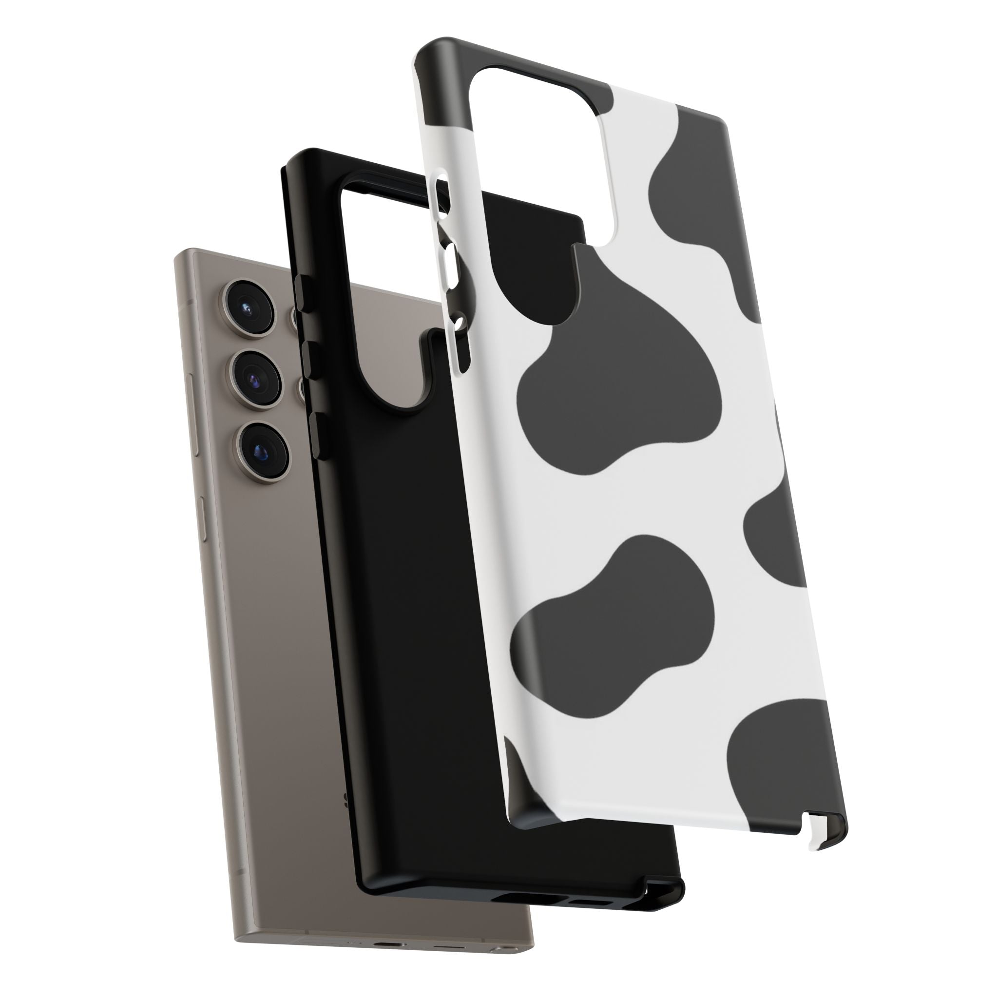 Black and White Cow Print Phone Case, Cute Tough Cases, Animal Print Case, Stylish Smartphone Accessories, Cow Lover Gift