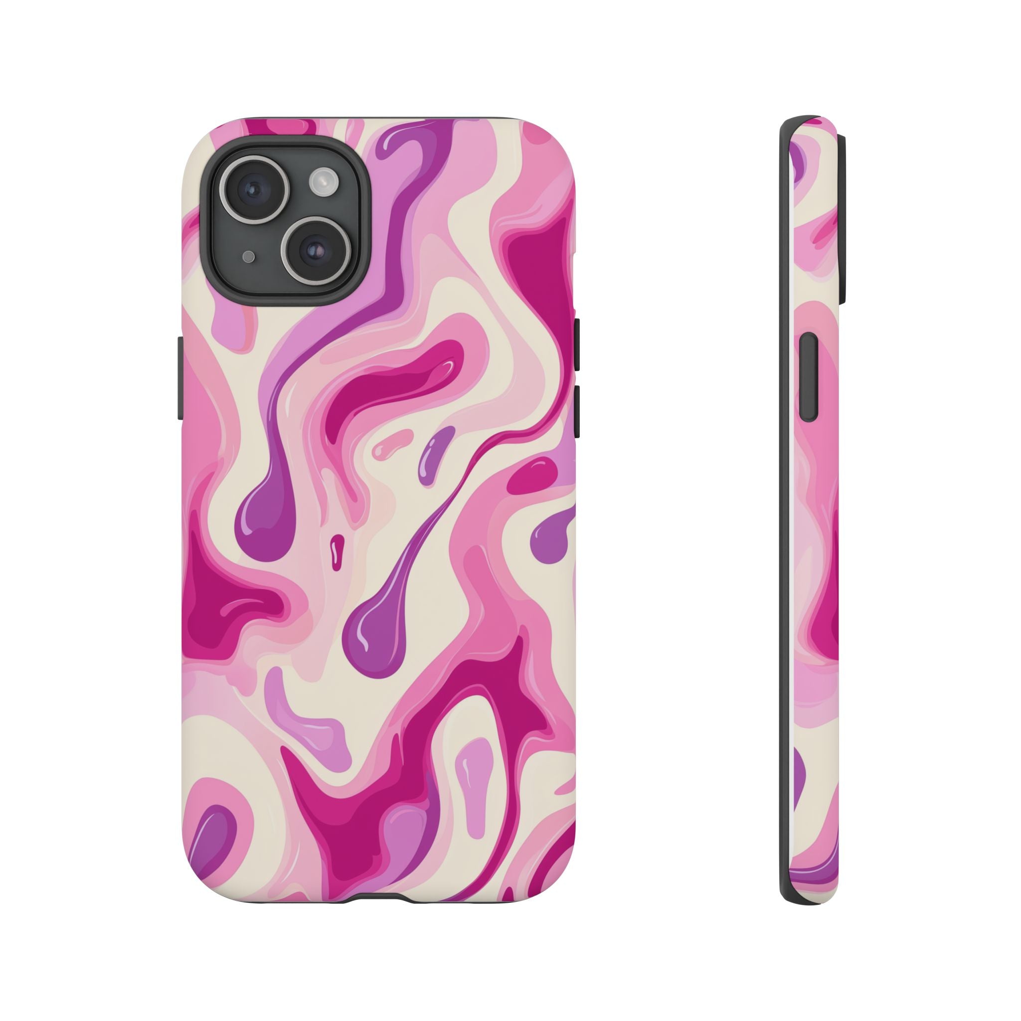Colorful Phone Case with Abstract Pink Design
