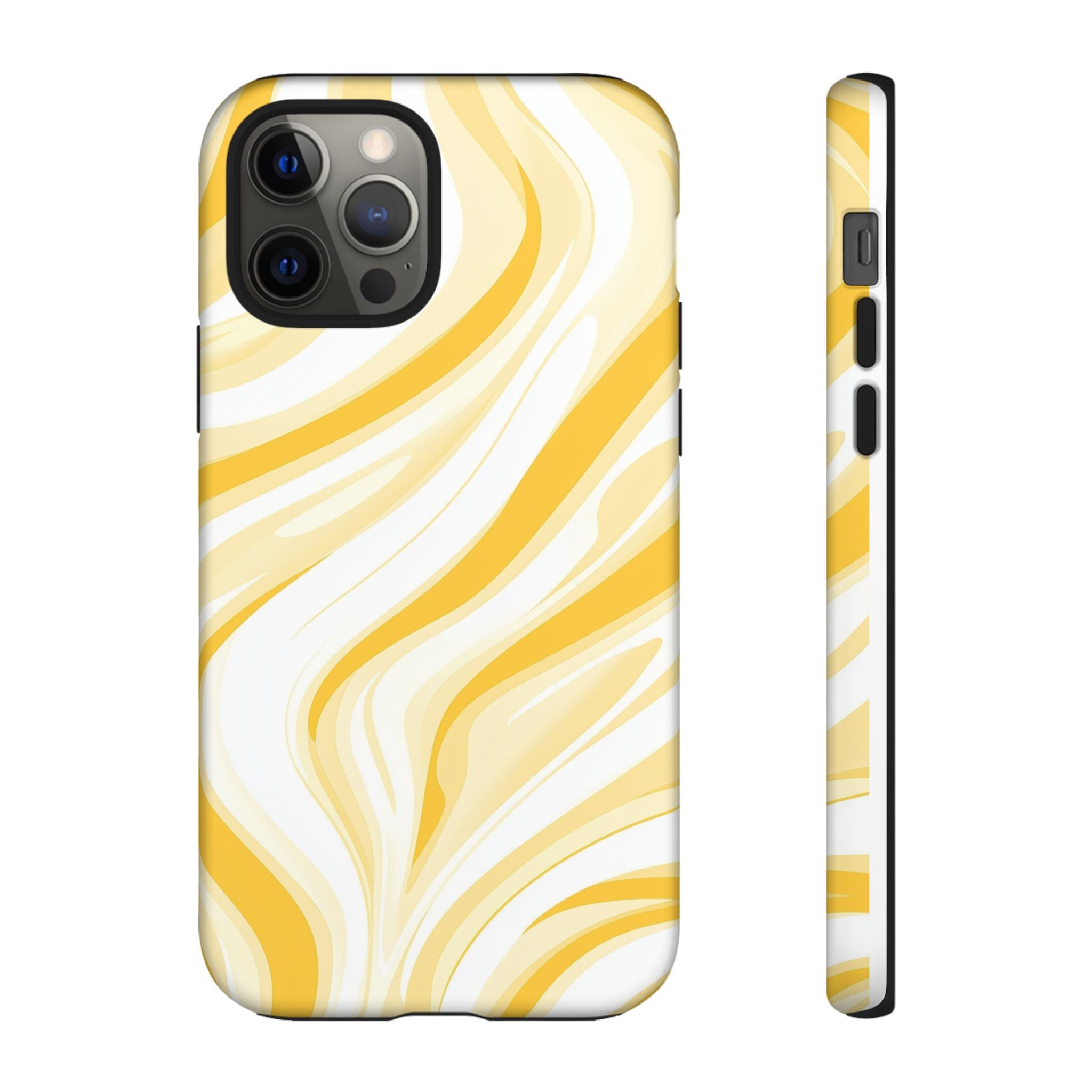 Stylish Phone Case with Yellow Marble Design