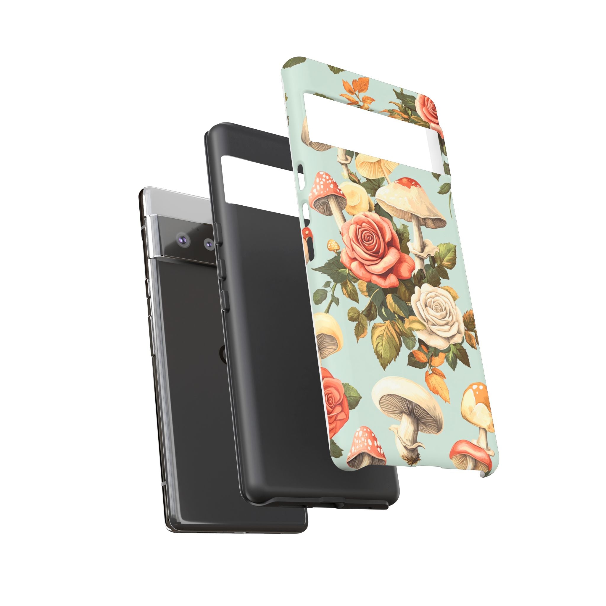 Floral Phone Case - Tough Cases with Mushroom and Rose