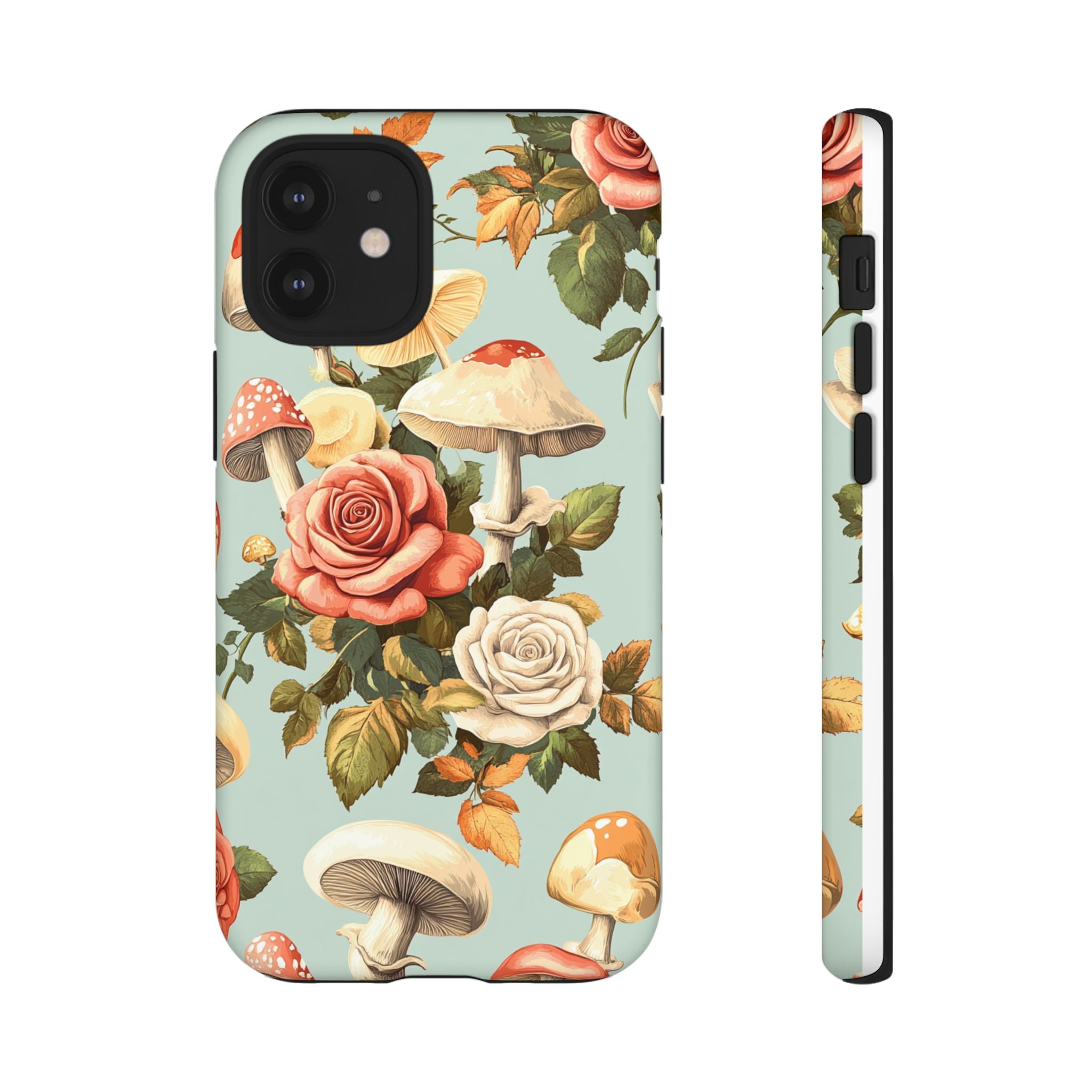 Floral Phone Case - Tough Cases with Mushroom and Rose
