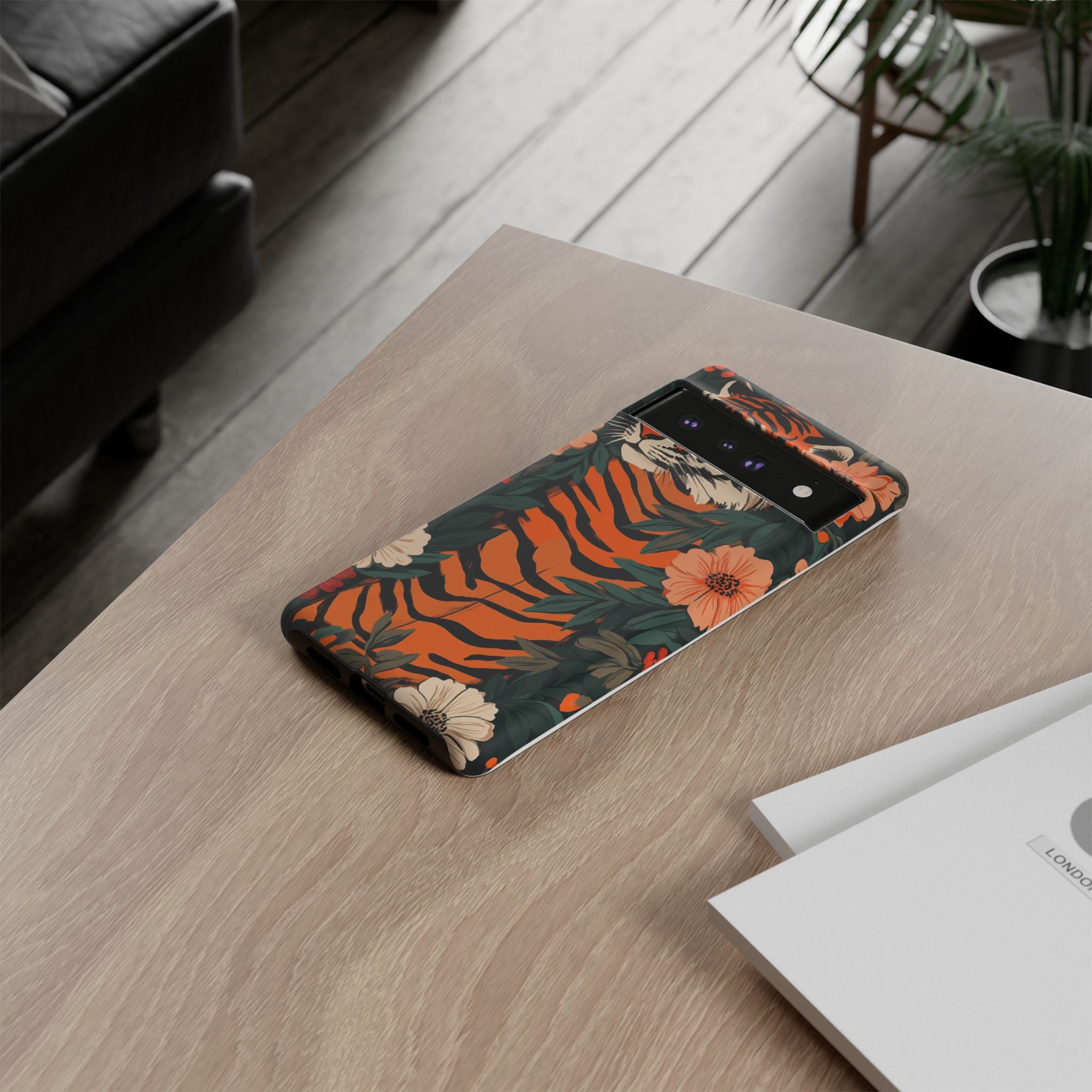 Tough Cases: Floral Tiger Phone Case