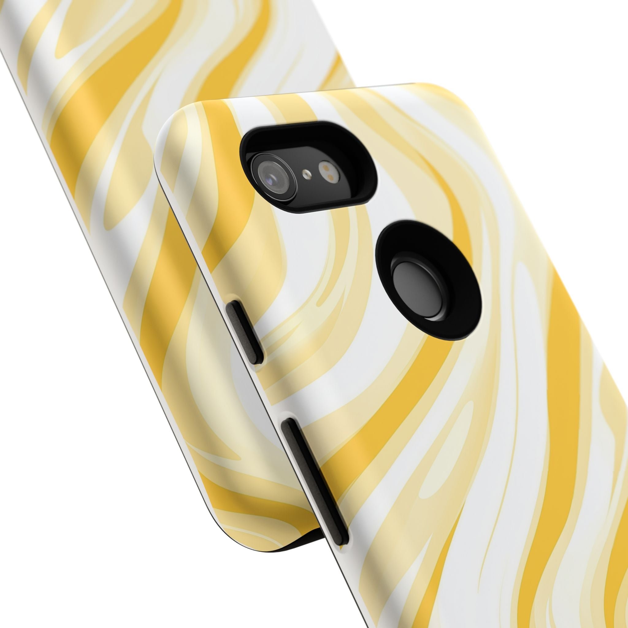 Stylish Phone Case with Yellow Marble Design