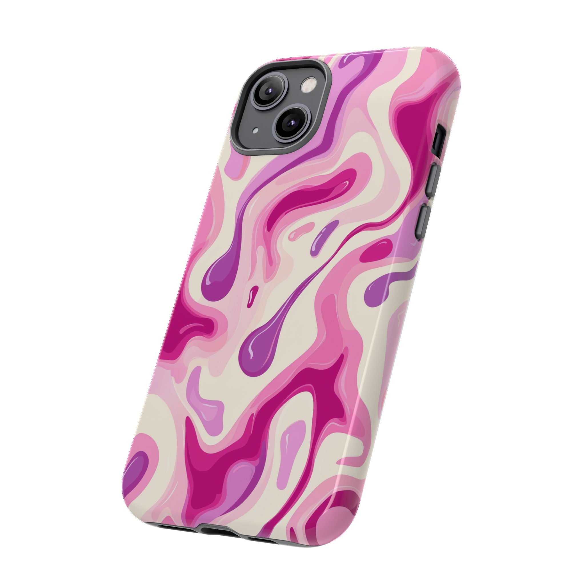 Colorful Phone Case with Abstract Pink Design