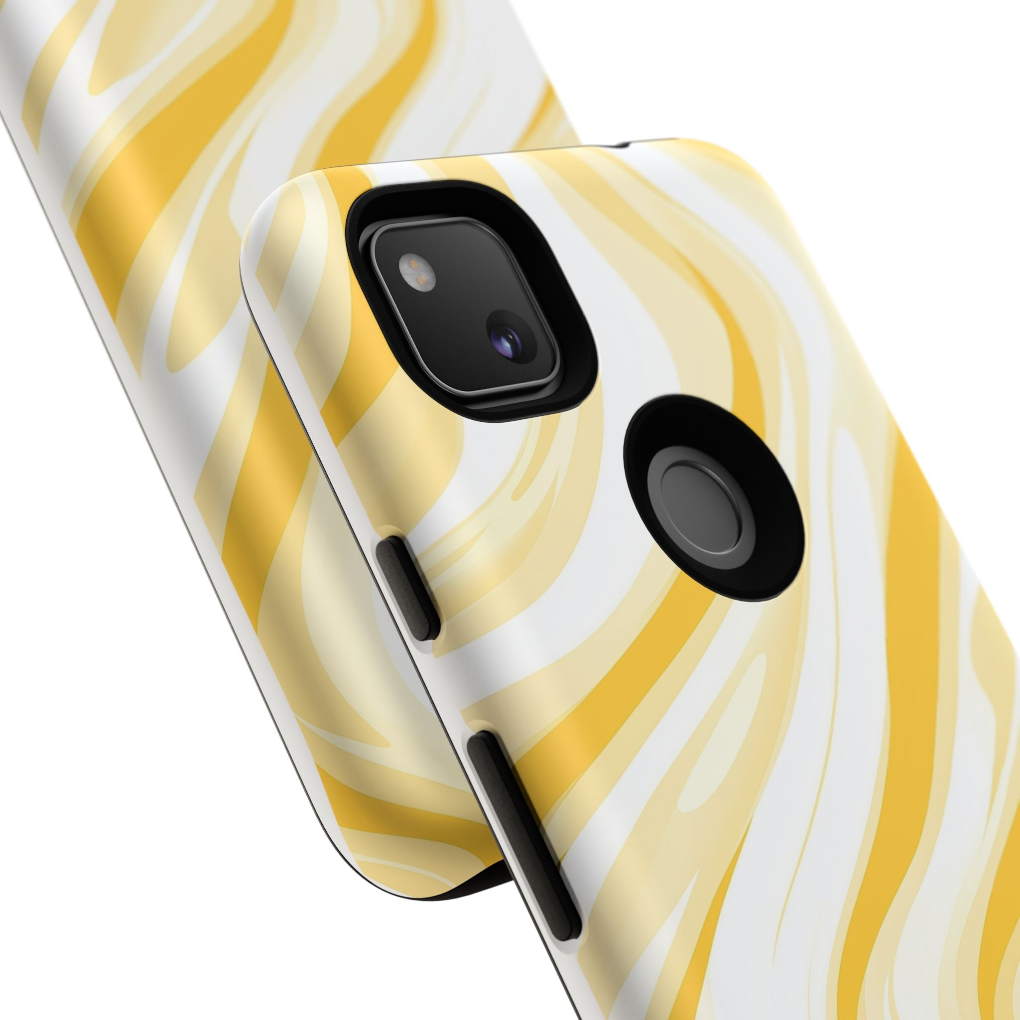 Stylish Phone Case with Yellow Marble Design