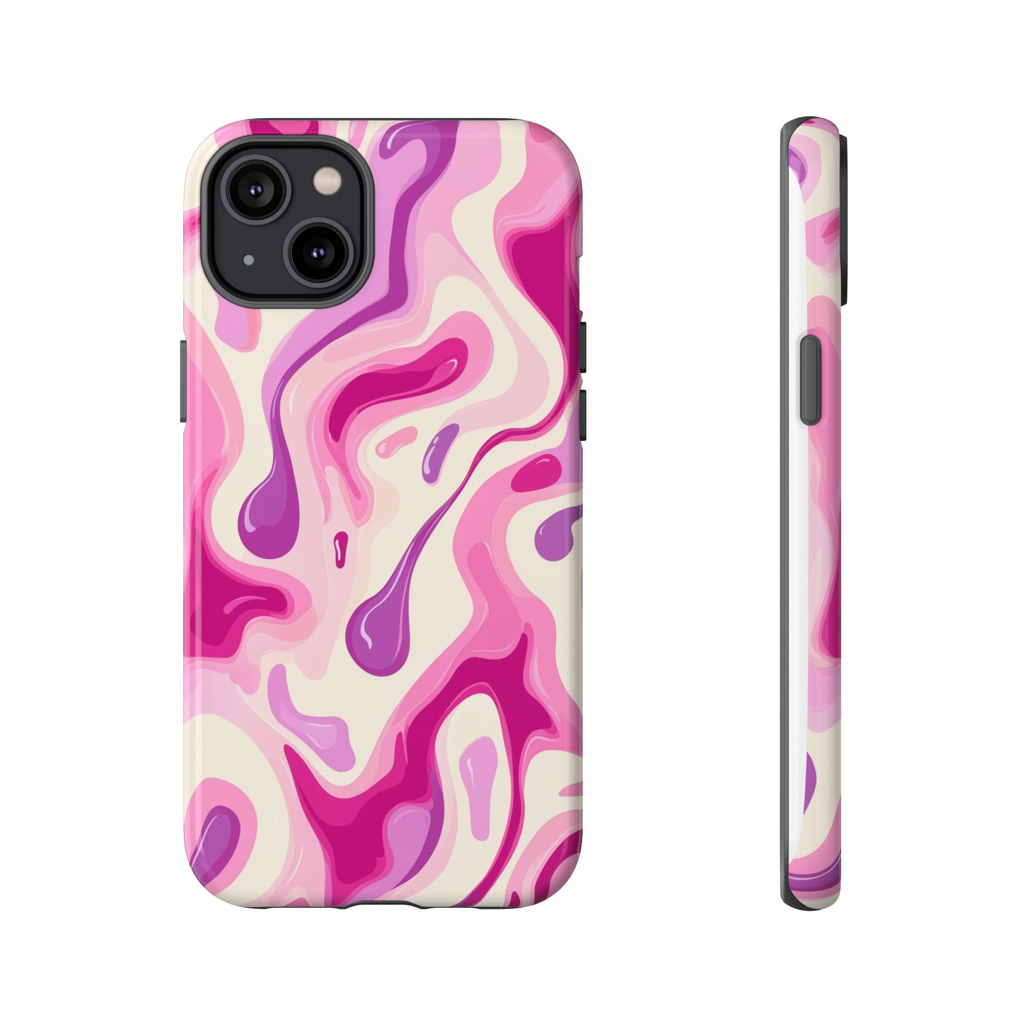 Colorful Phone Case with Abstract Pink Design