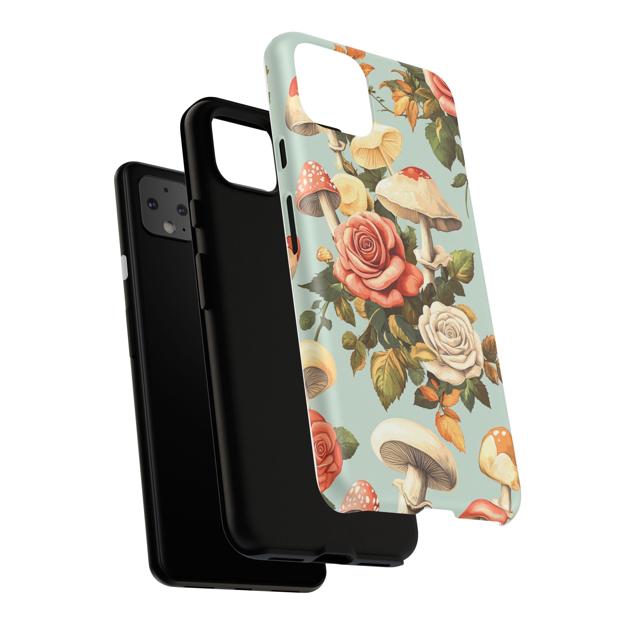 Floral Phone Case - Tough Cases with Mushroom and Rose