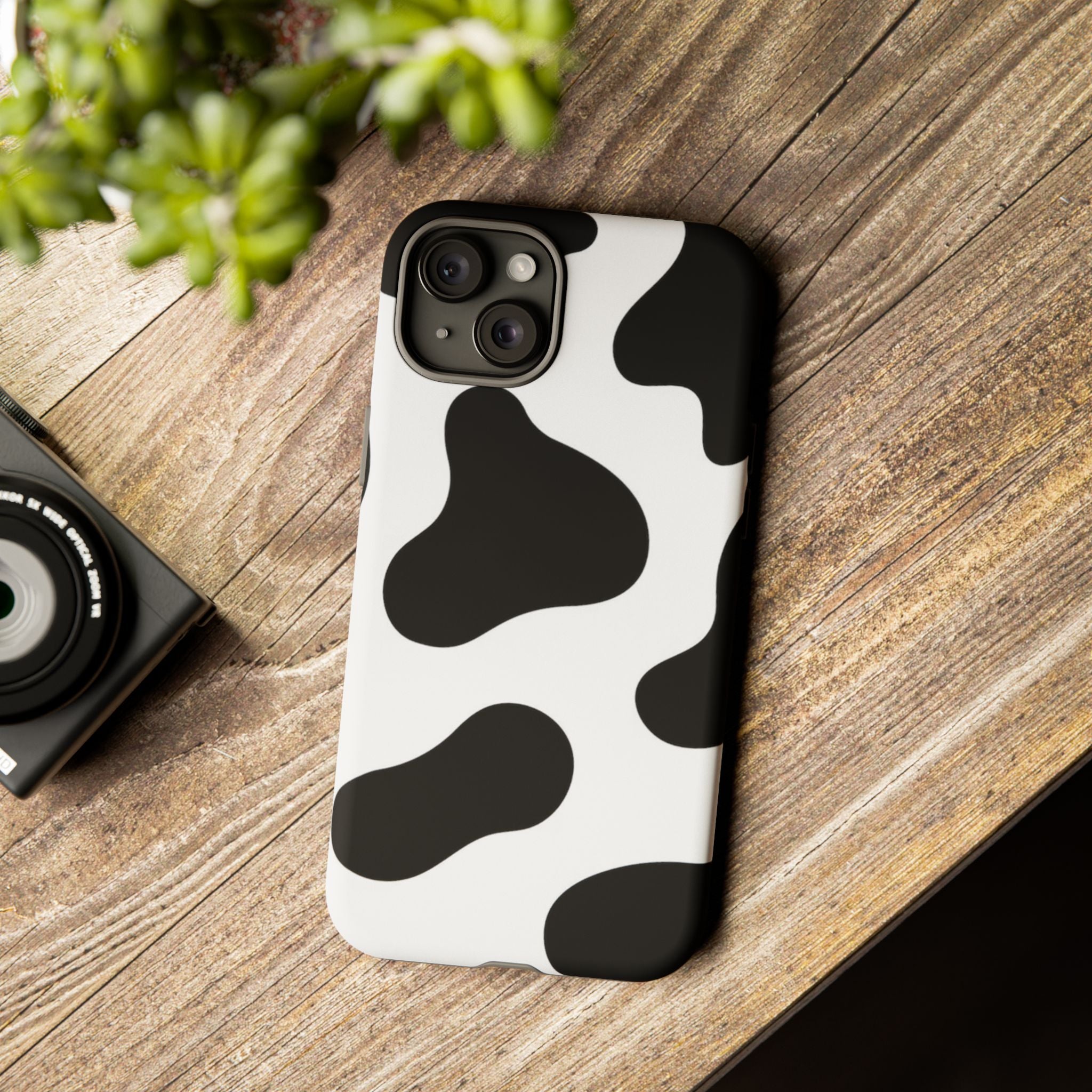 Black and White Cow Print Phone Case, Cute Tough Cases, Animal Print Case, Stylish Smartphone Accessories, Cow Lover Gift