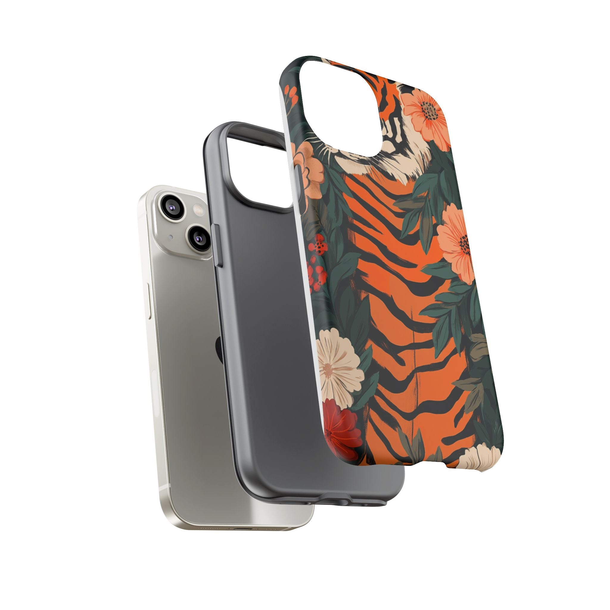 Tough Cases: Floral Tiger Phone Case
