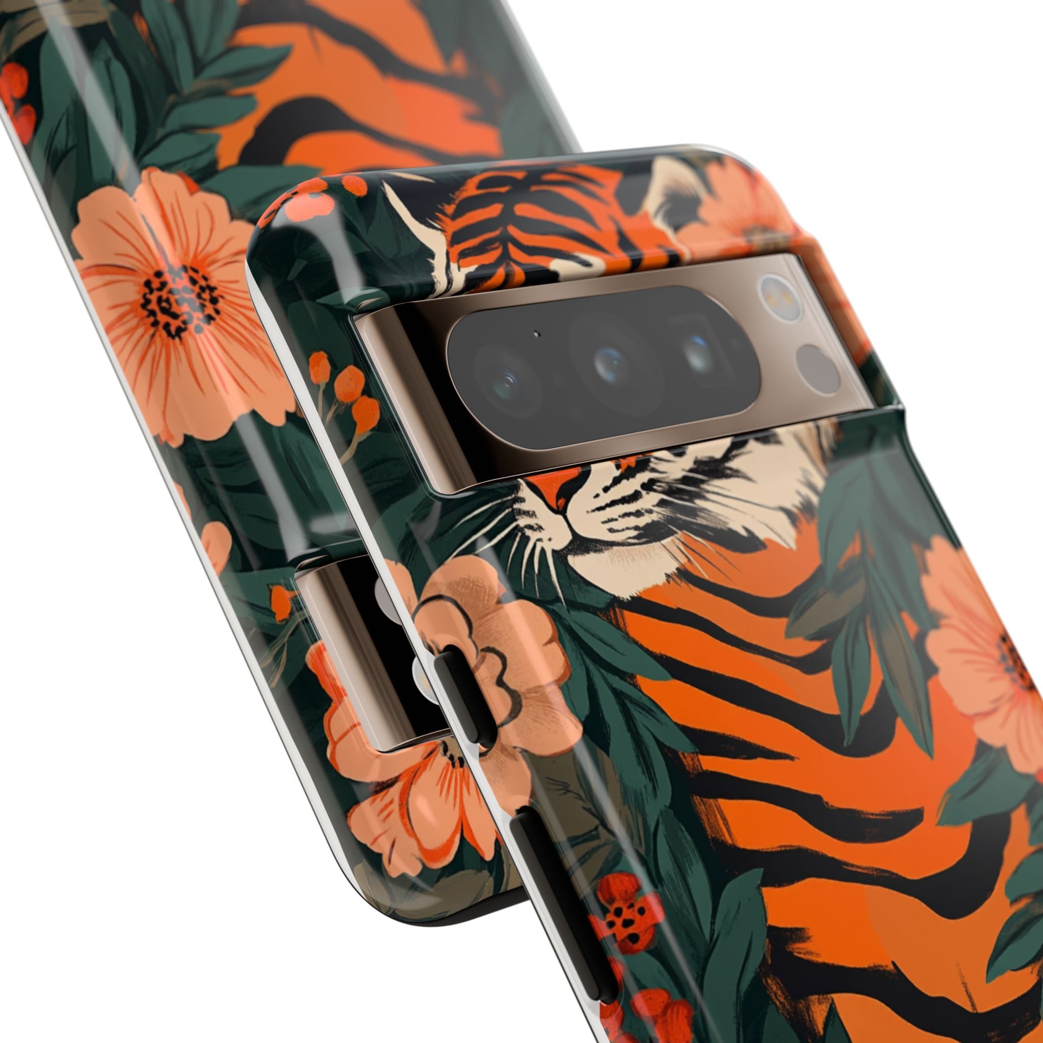 Tough Cases: Floral Tiger Phone Case
