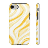 Stylish Phone Case with Yellow Marble Design