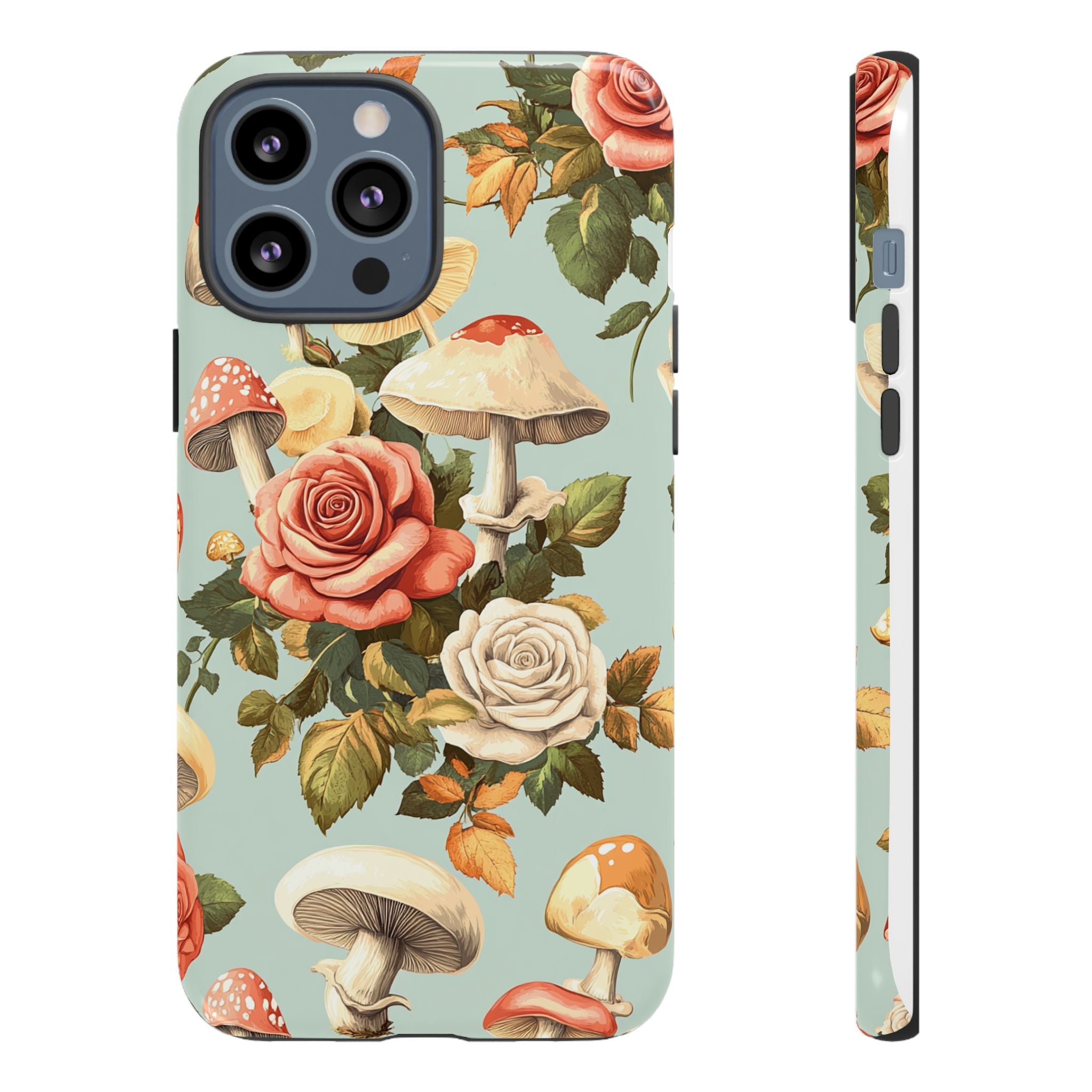 Floral Phone Case - Tough Cases with Mushroom and Rose