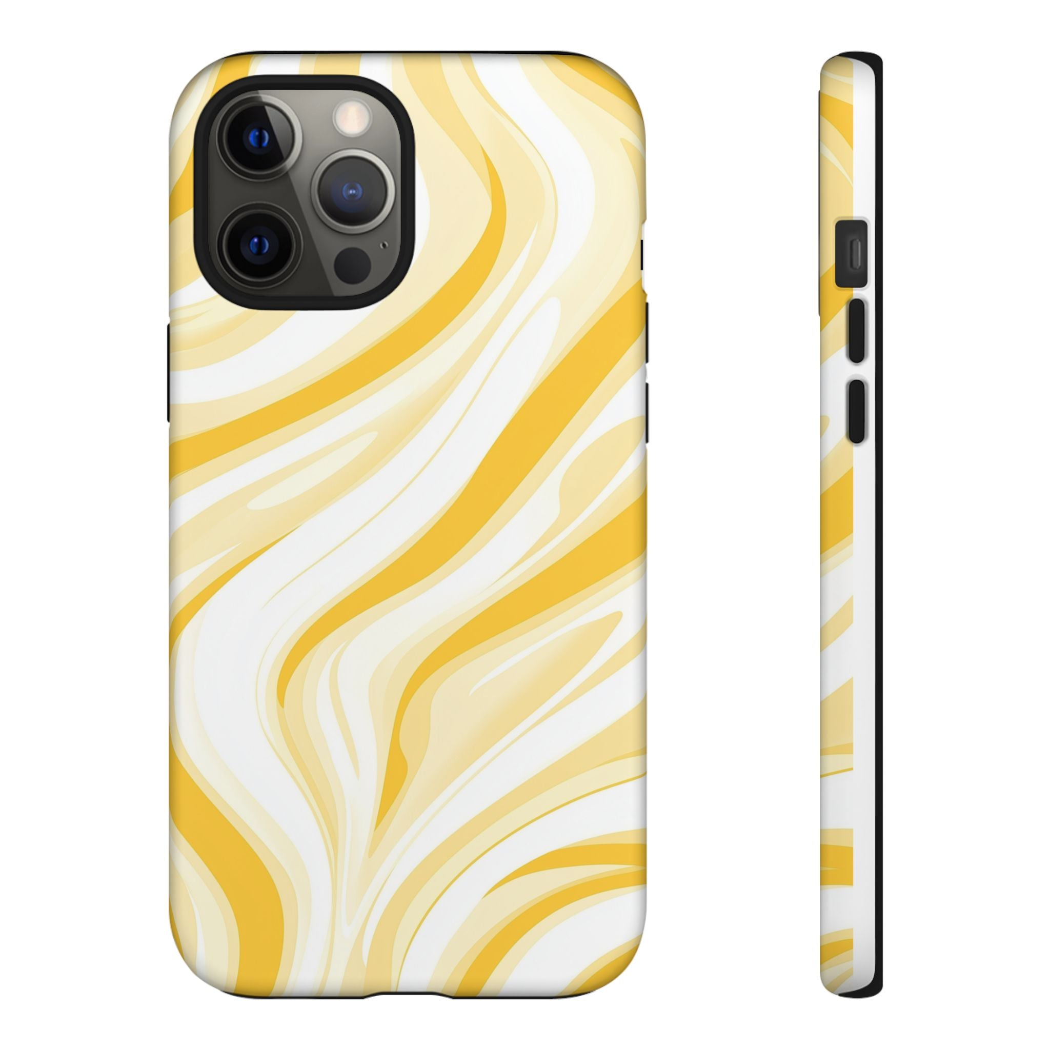 Stylish Phone Case with Yellow Marble Design