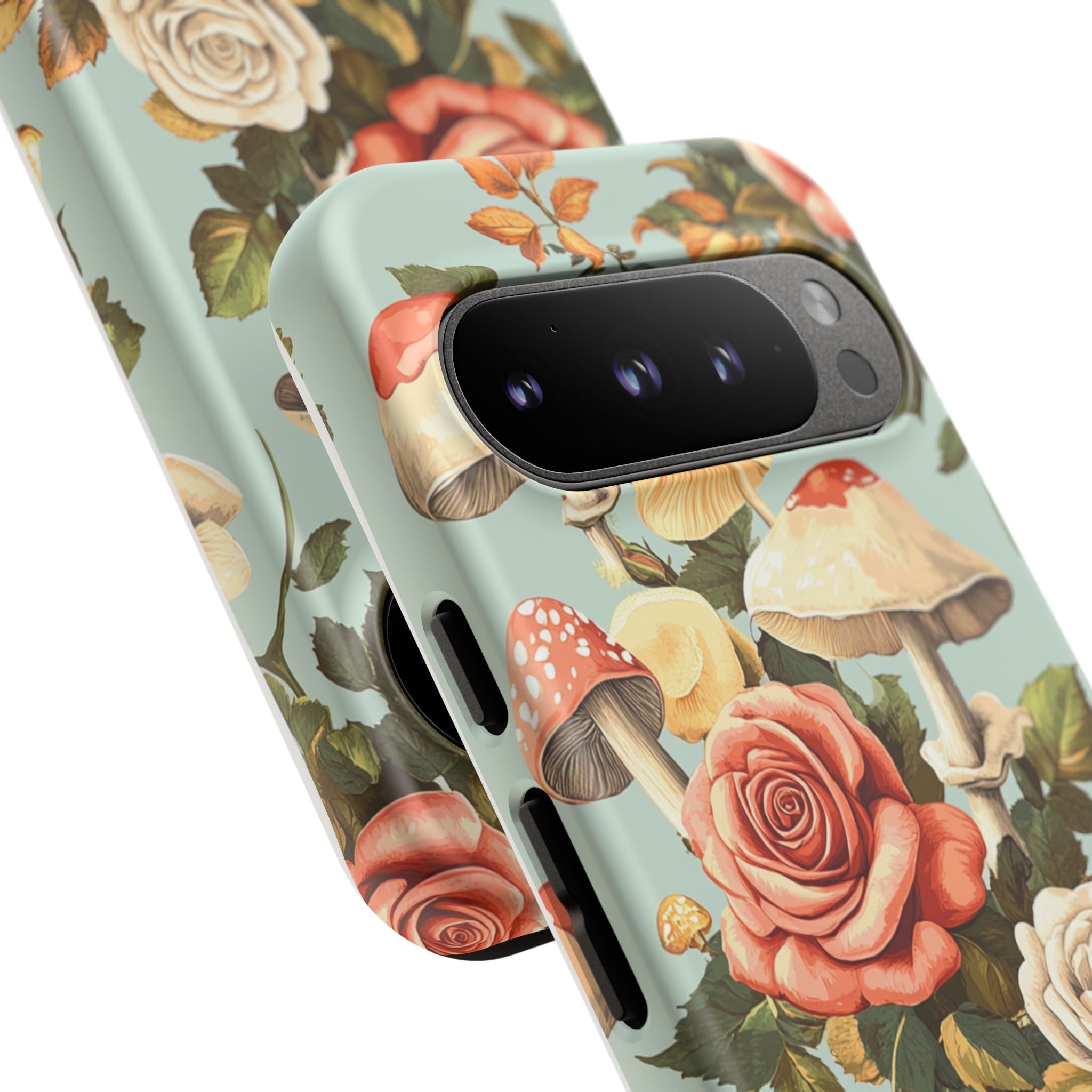 Floral Phone Case - Tough Cases with Mushroom and Rose