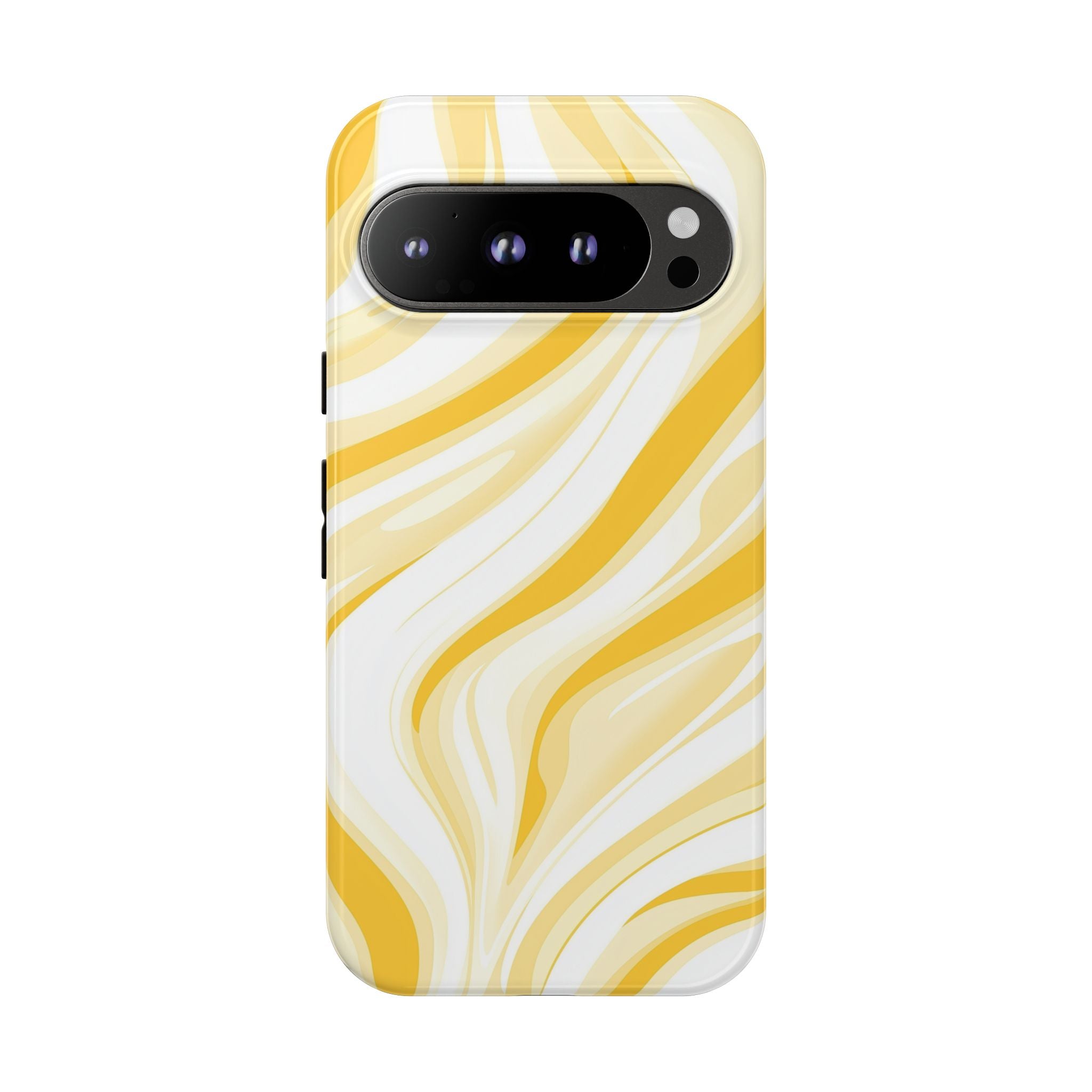 Stylish Phone Case with Yellow Marble Design
