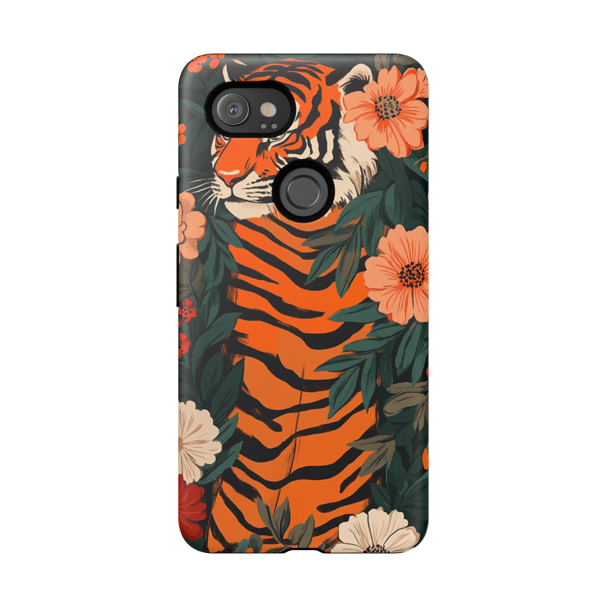 Tough Cases: Floral Tiger Phone Case