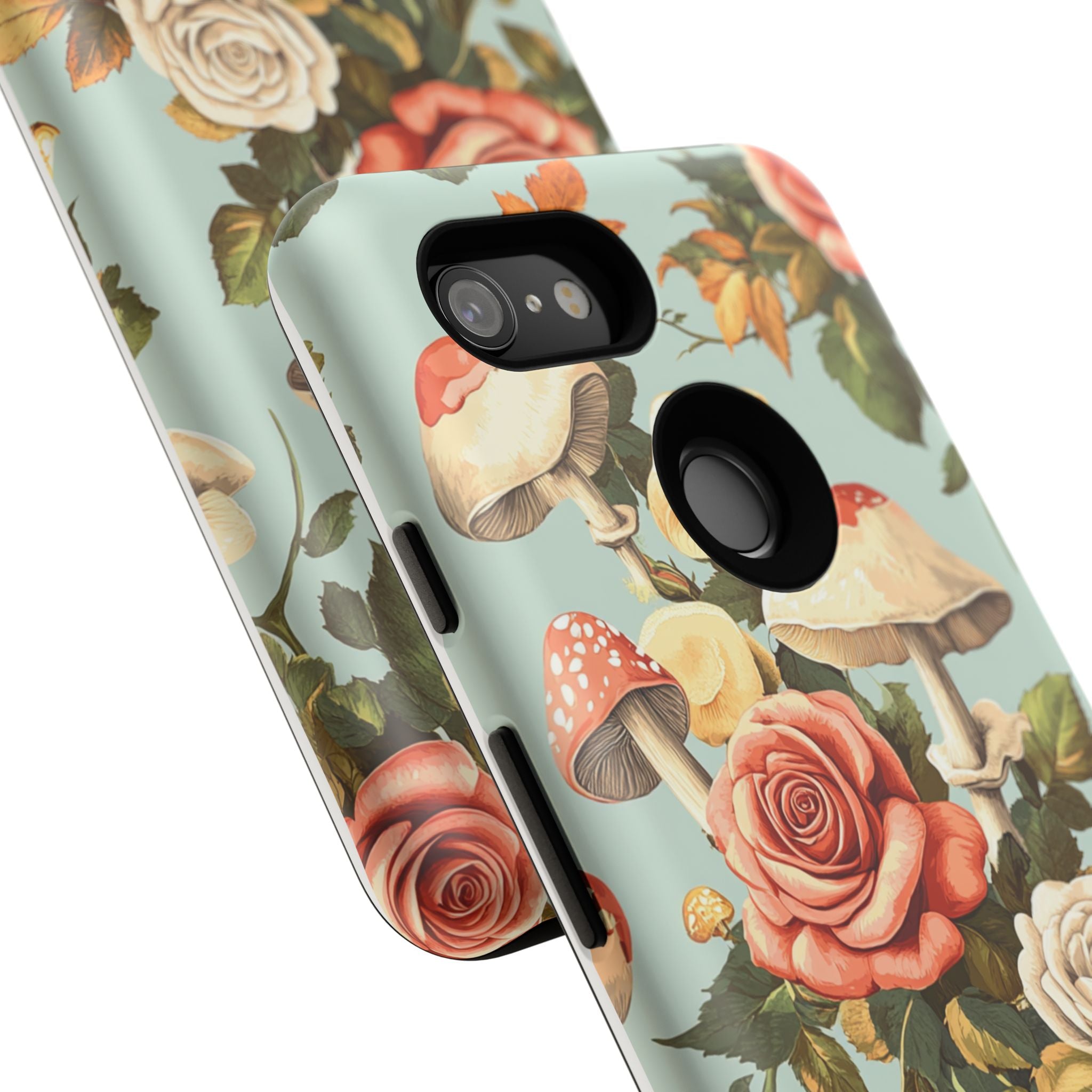 Floral Phone Case - Tough Cases with Mushroom and Rose