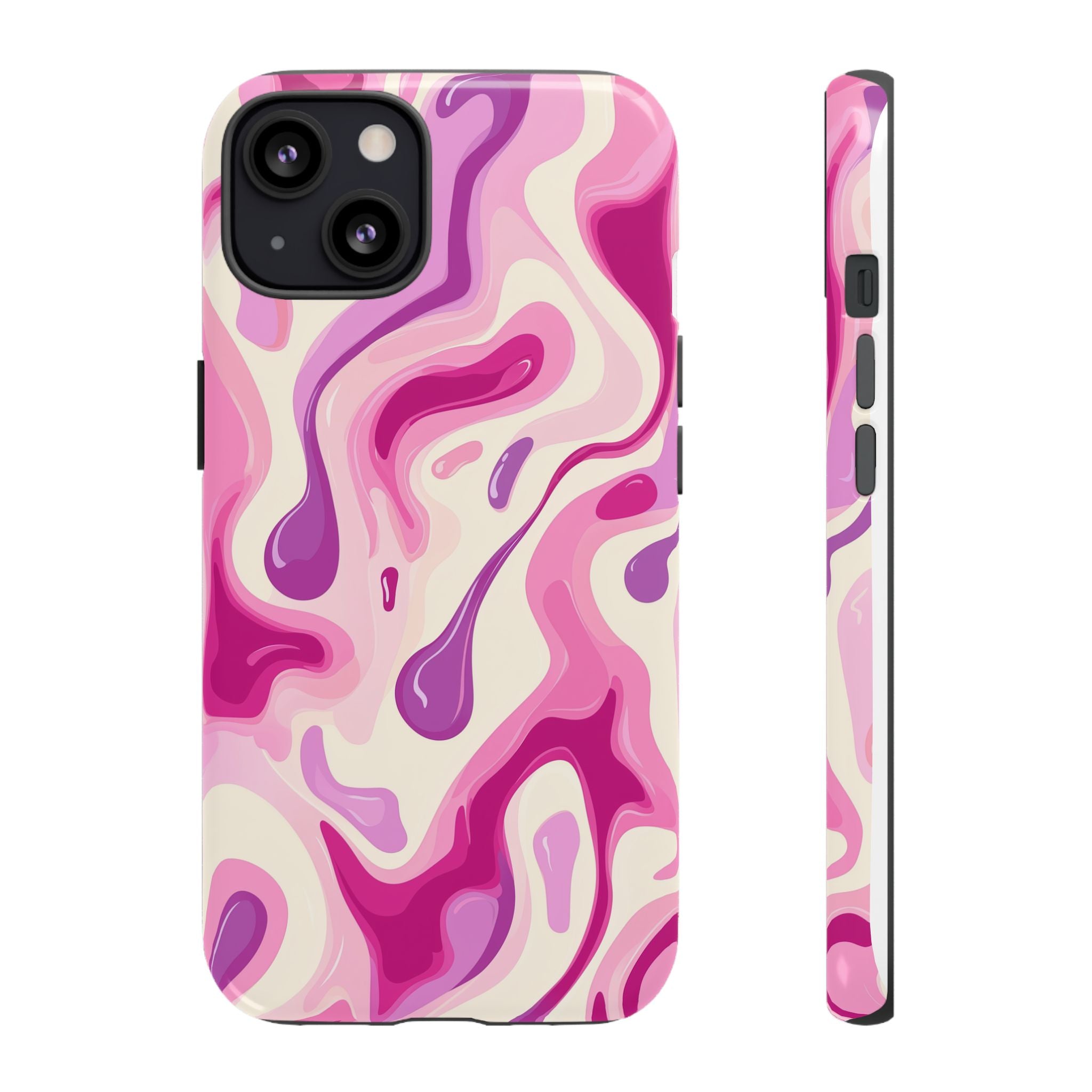 Colorful Phone Case with Abstract Pink Design