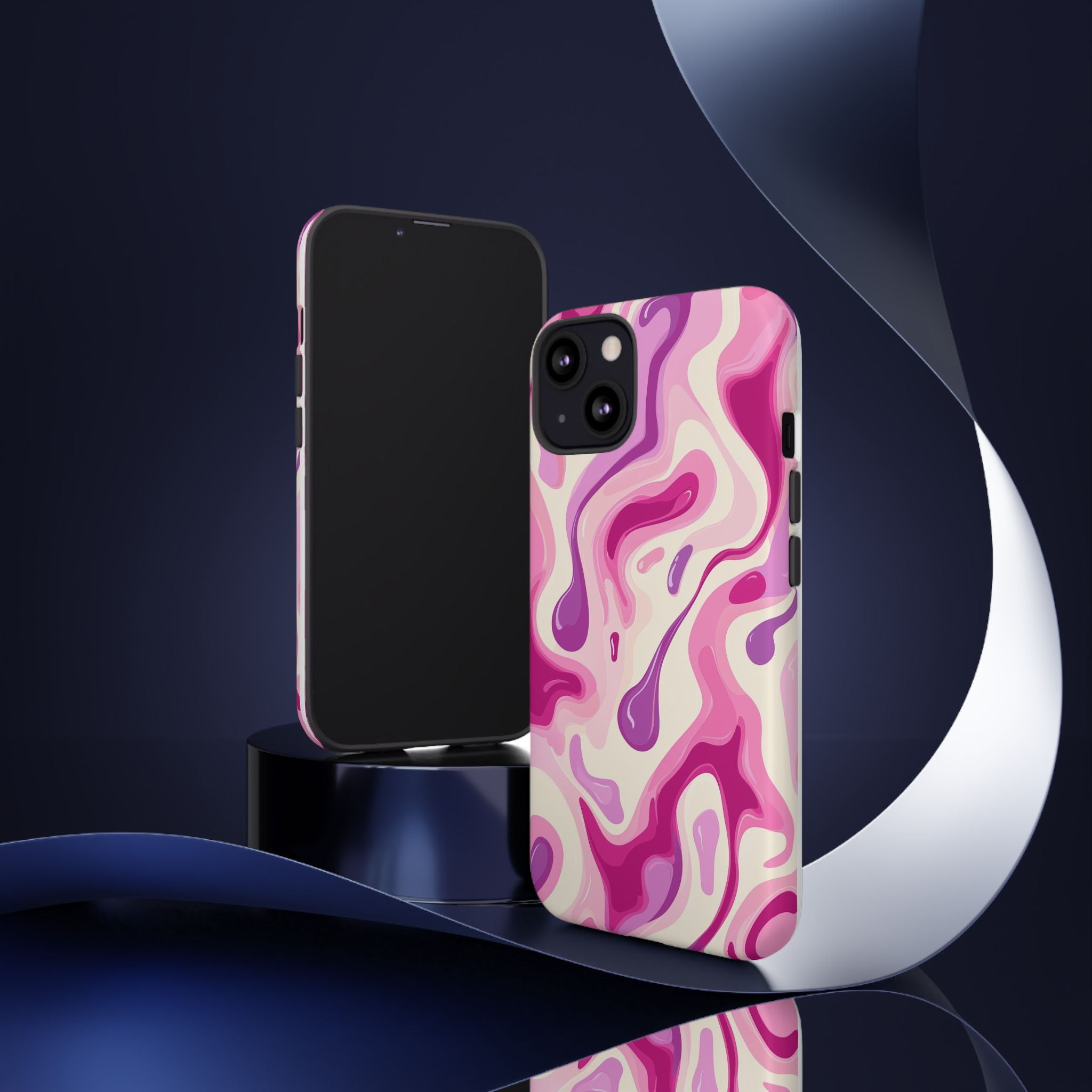 Colorful Phone Case with Abstract Pink Design