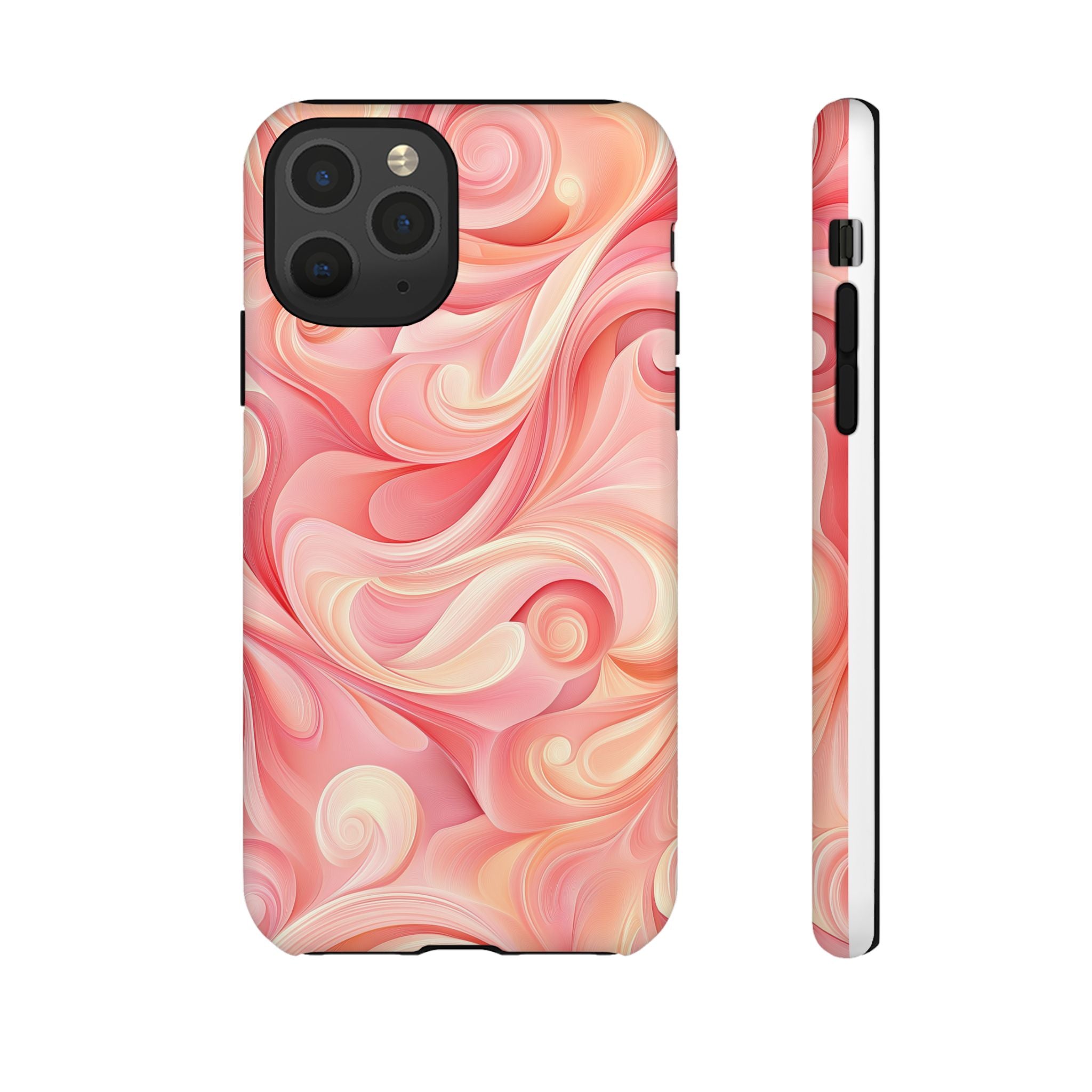 Stylish Phone Case - Tough Cases with Abstract Pink Swirls