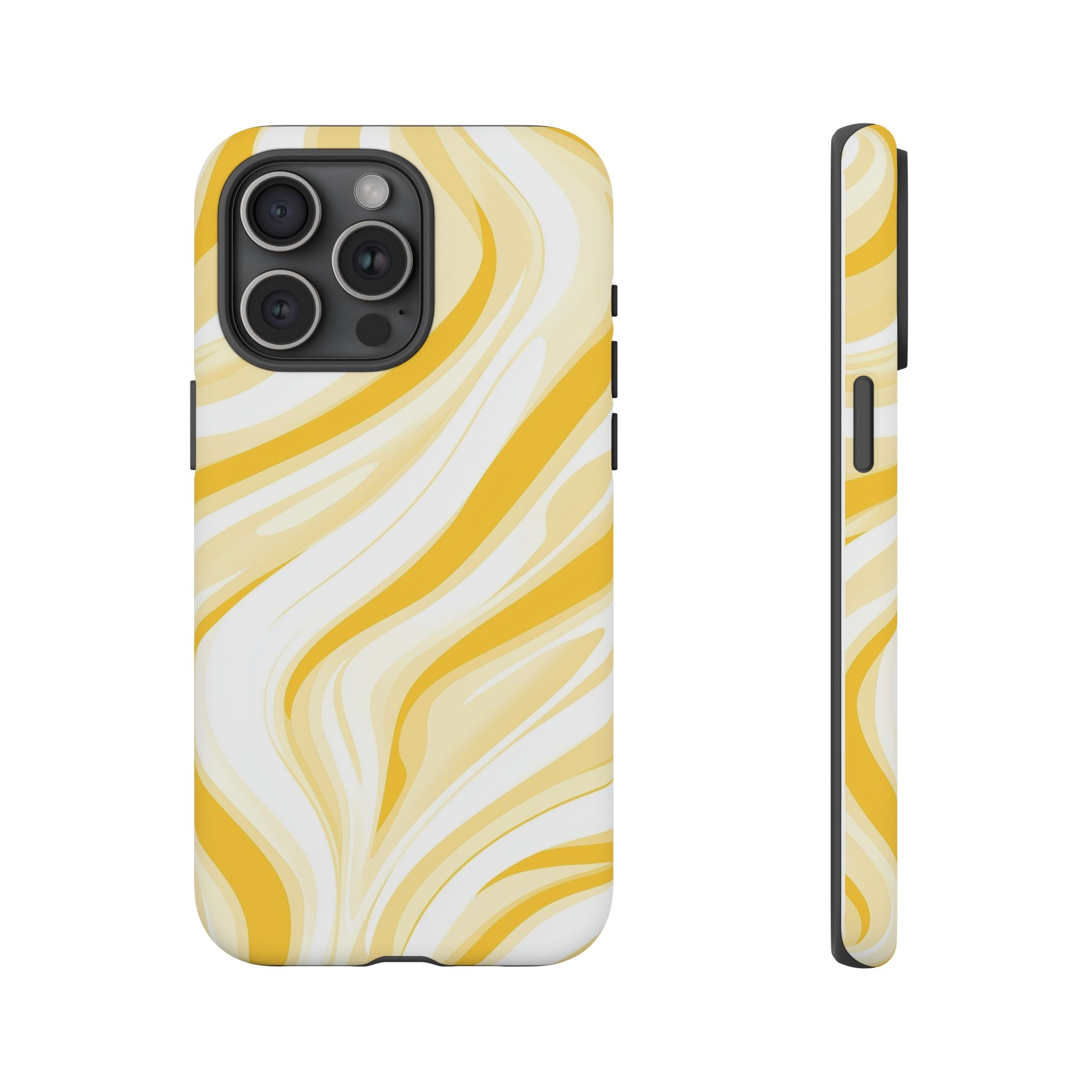 Stylish Phone Case with Yellow Marble Design