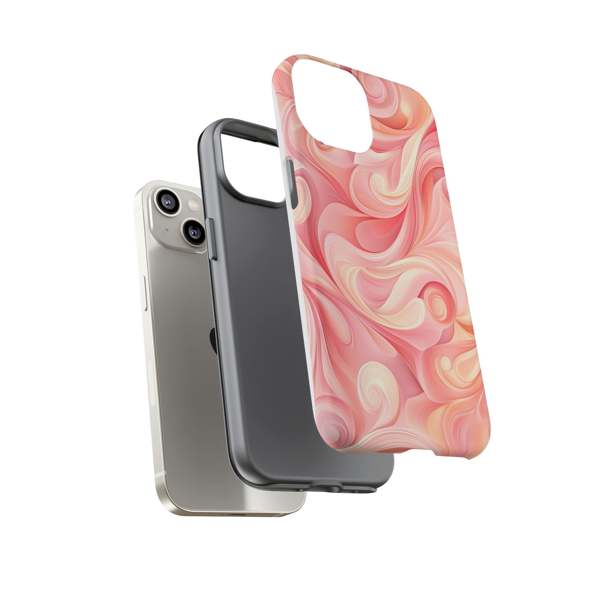 Stylish Phone Case - Tough Cases with Abstract Pink Swirls
