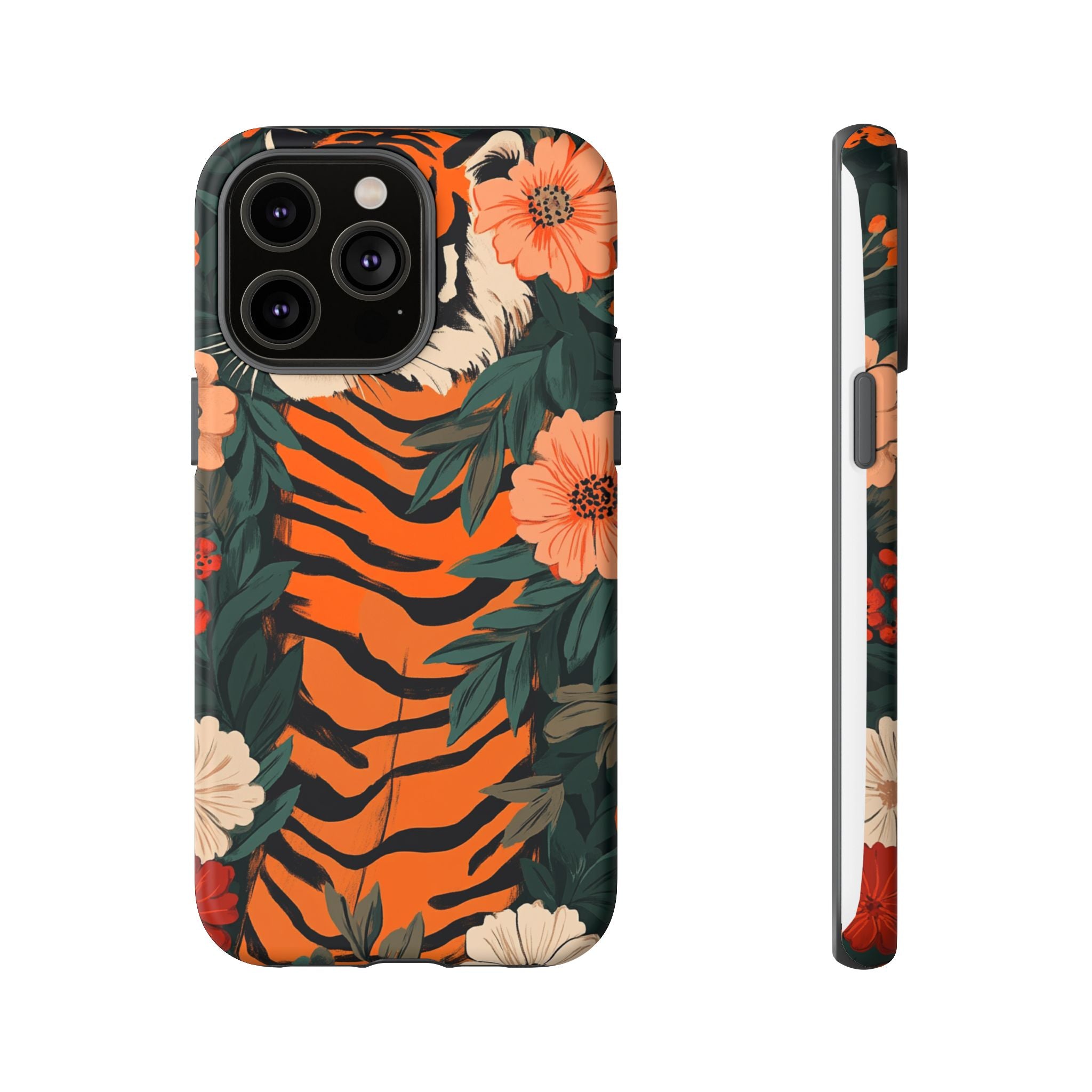 Tough Cases: Floral Tiger Phone Case