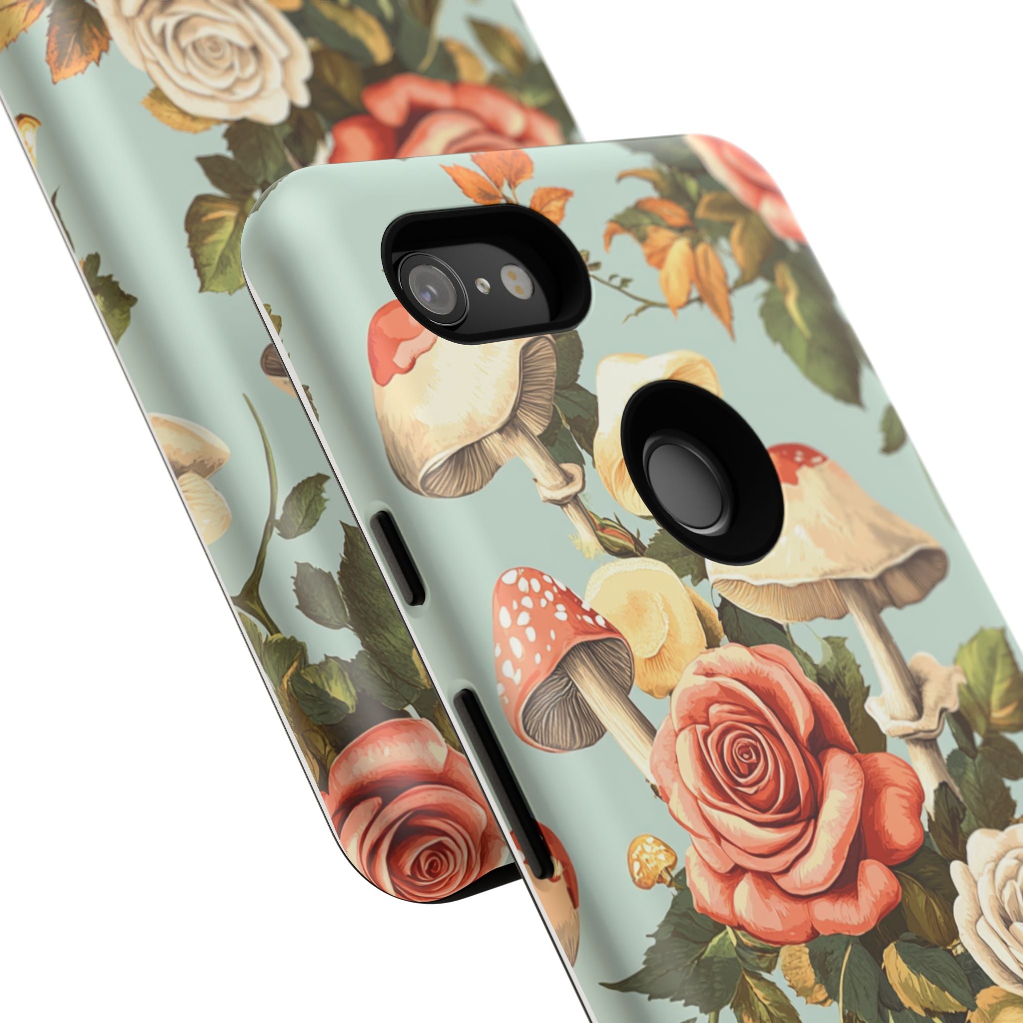 Floral Phone Case - Tough Cases with Mushroom and Rose