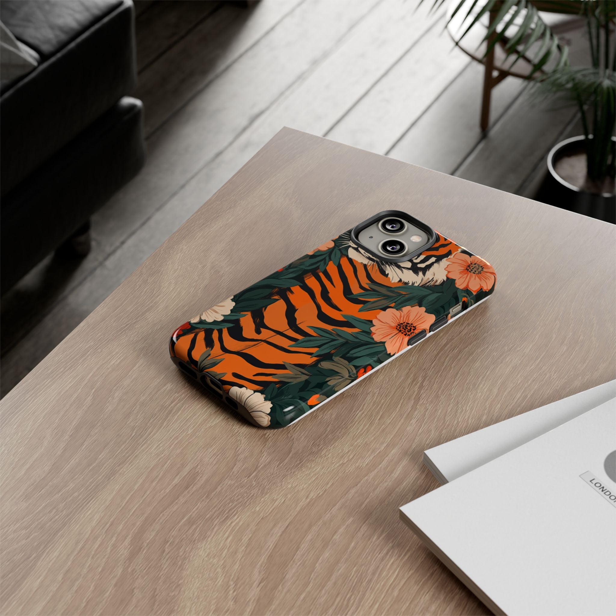 Tough Cases: Floral Tiger Phone Case