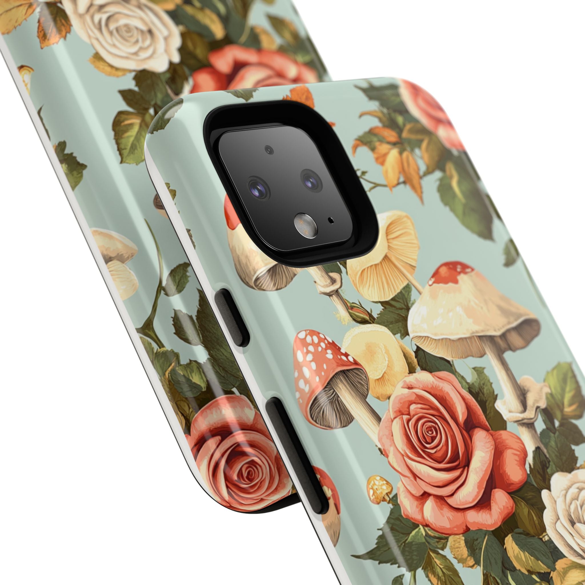 Floral Phone Case - Tough Cases with Mushroom and Rose