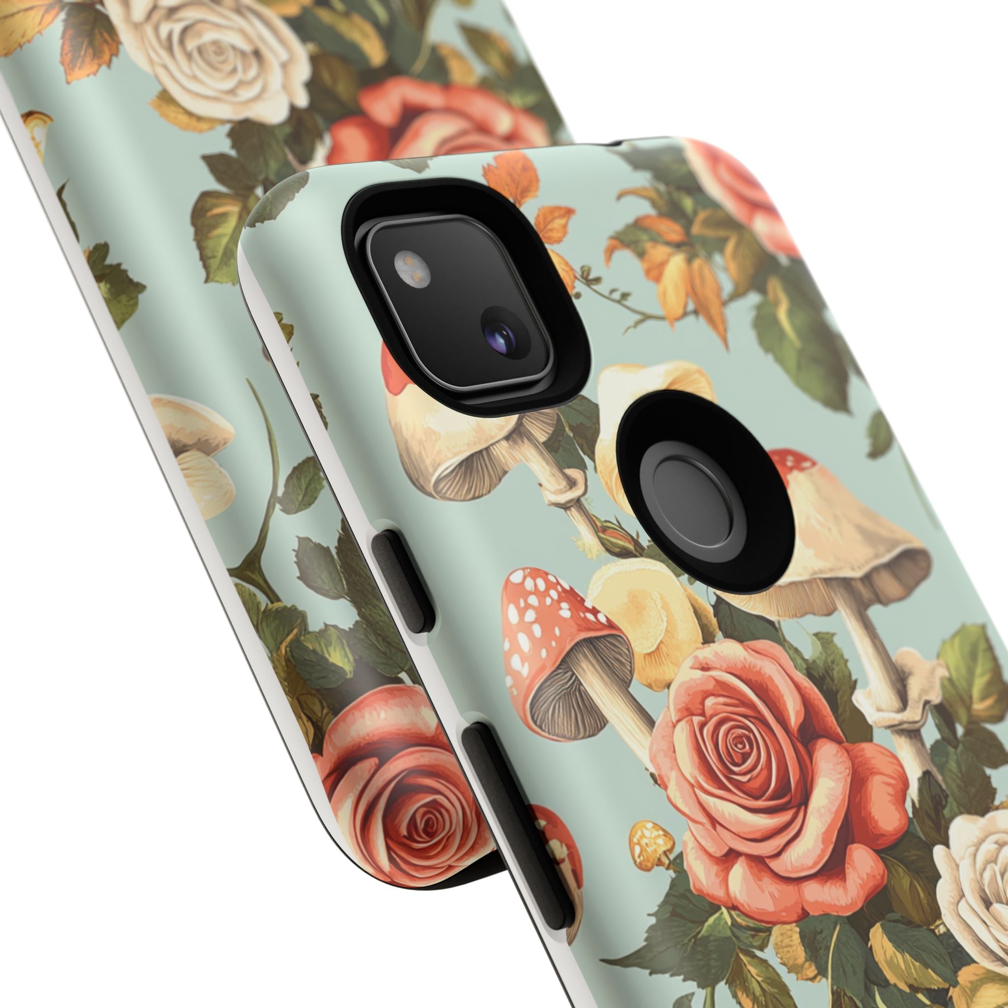 Floral Phone Case - Tough Cases with Mushroom and Rose