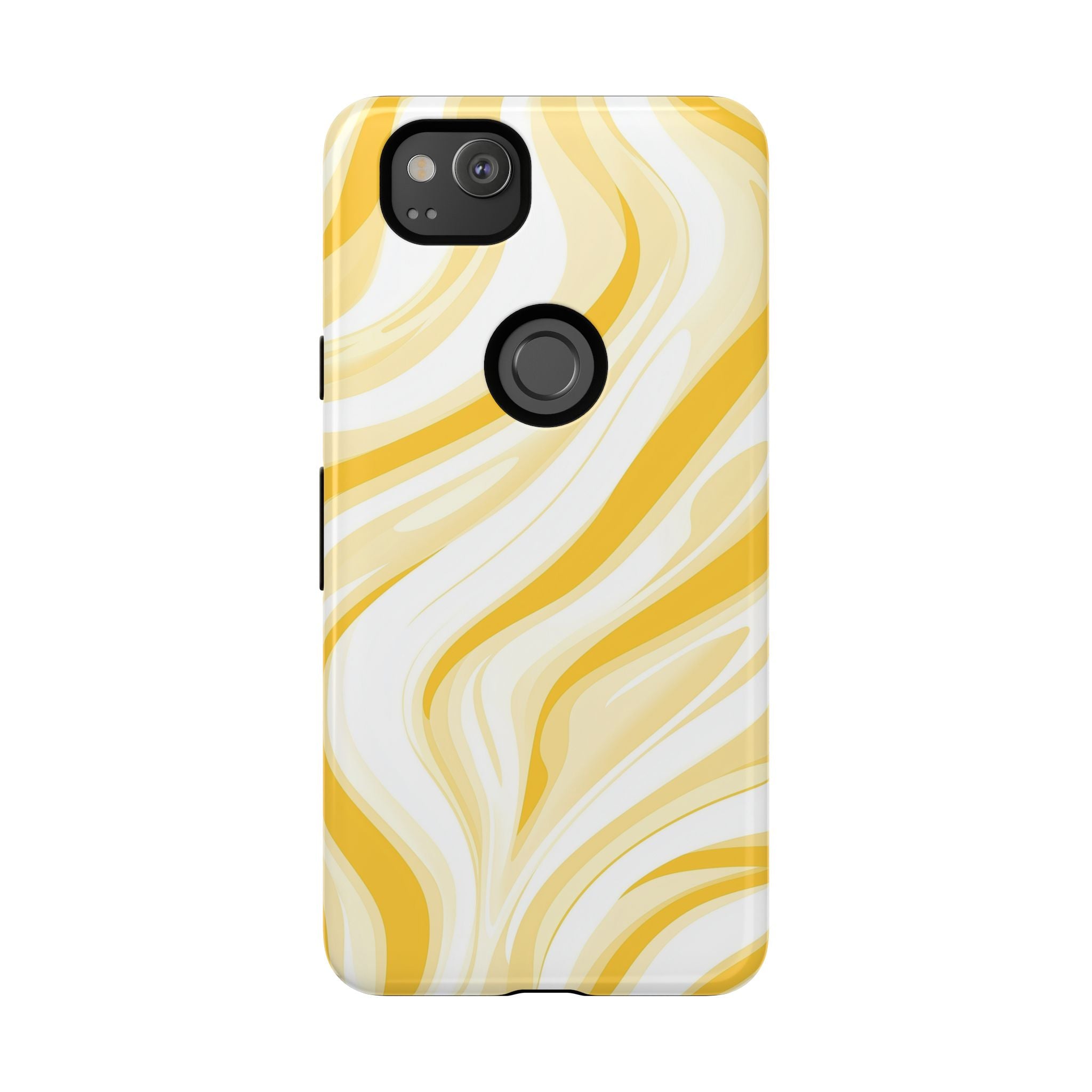 Stylish Phone Case with Yellow Marble Design