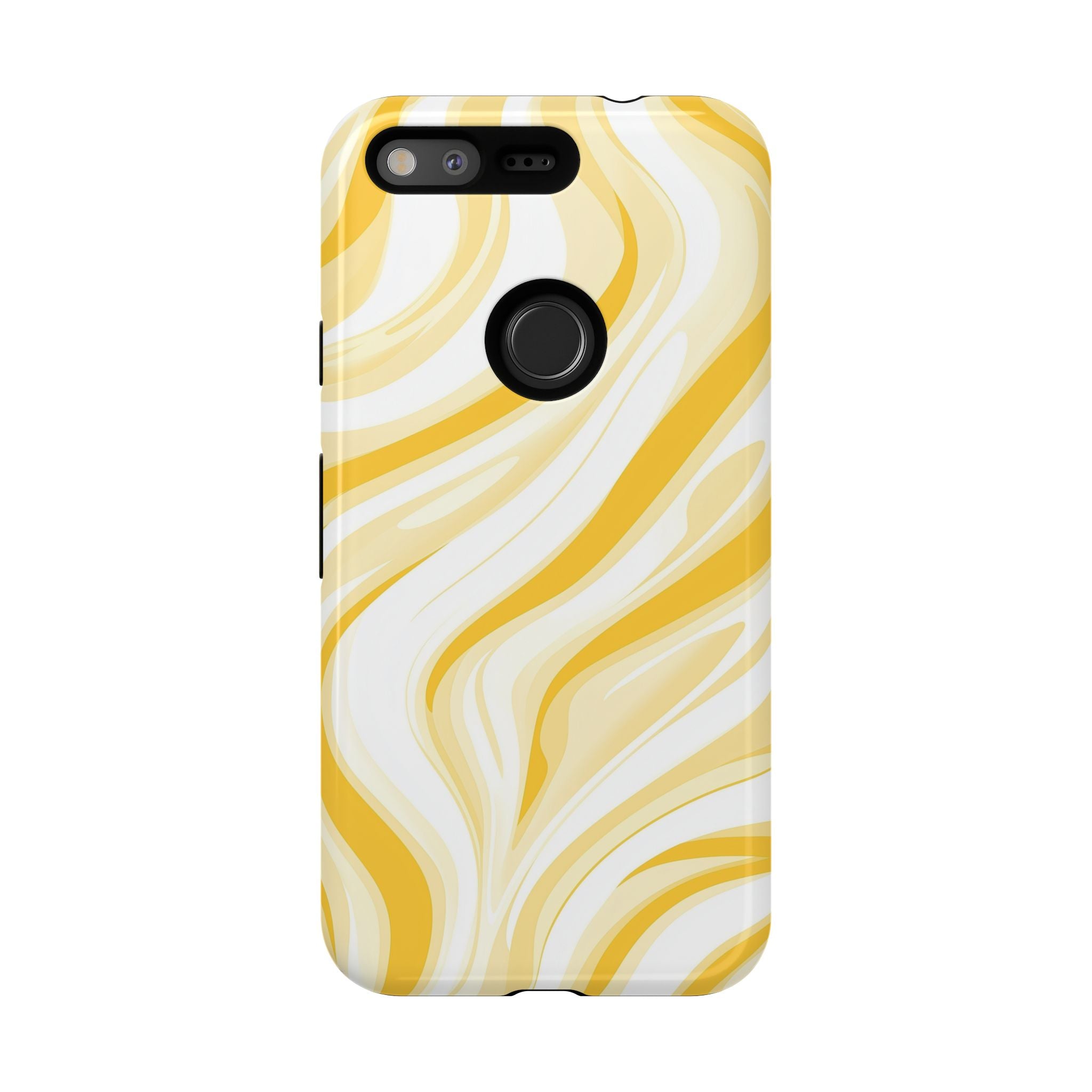 Stylish Phone Case with Yellow Marble Design
