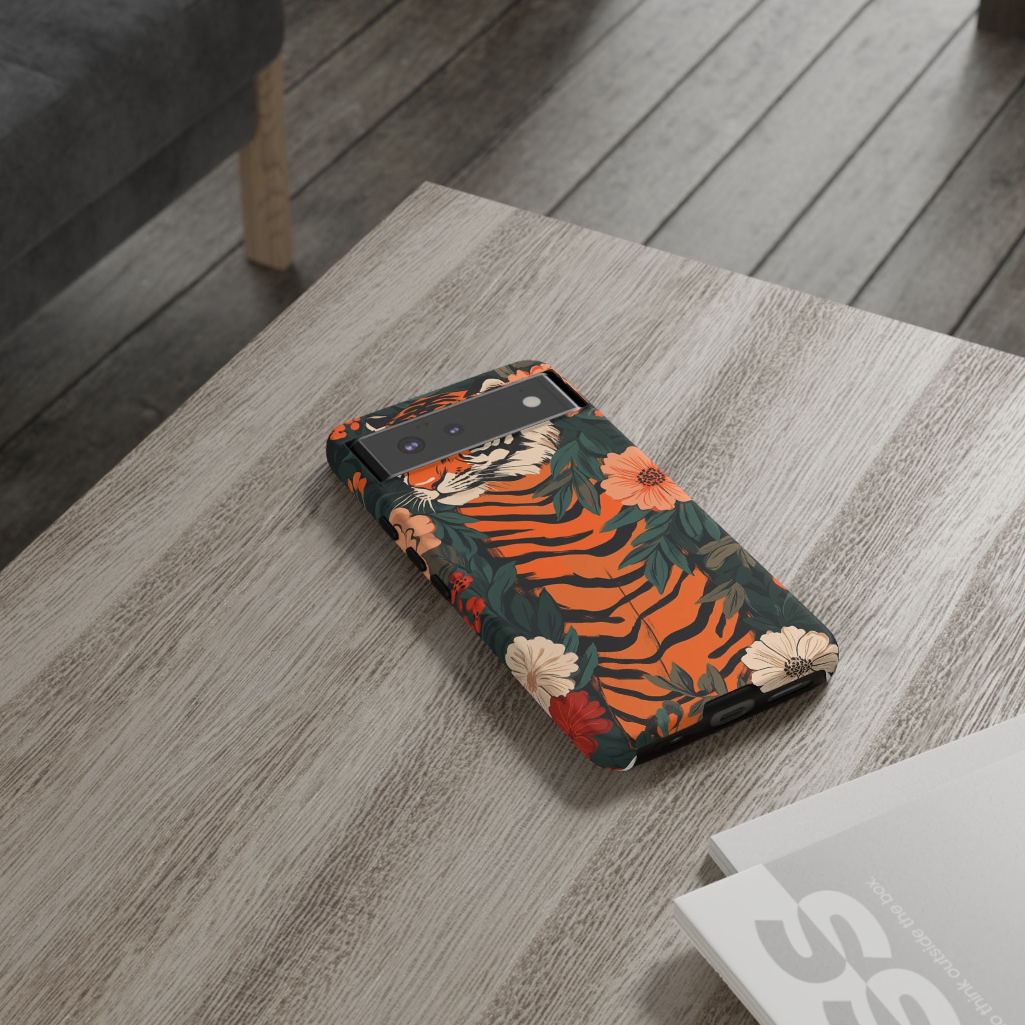 Tough Cases: Floral Tiger Phone Case