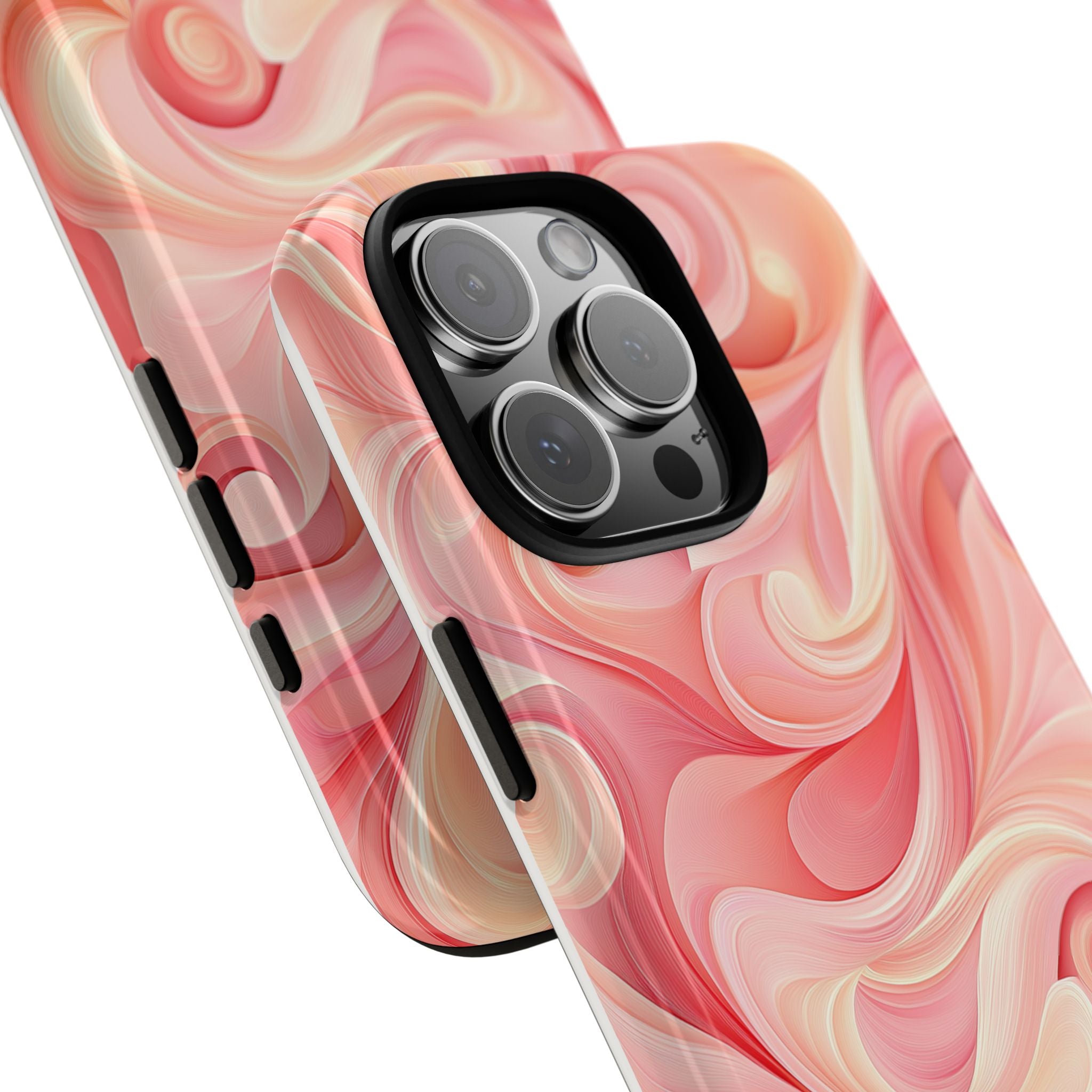 Stylish Phone Case - Tough Cases with Abstract Pink Swirls