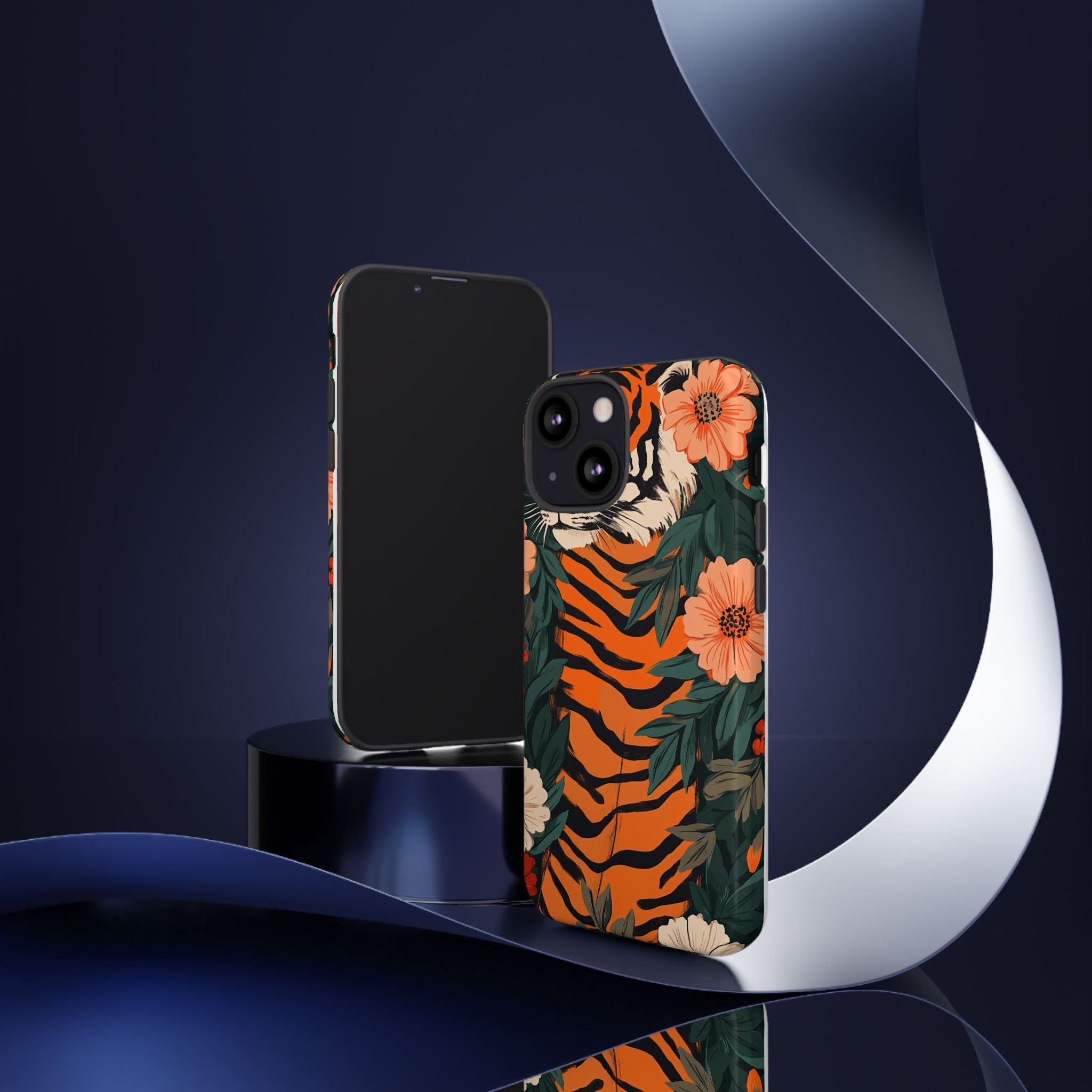 Tough Cases: Floral Tiger Phone Case