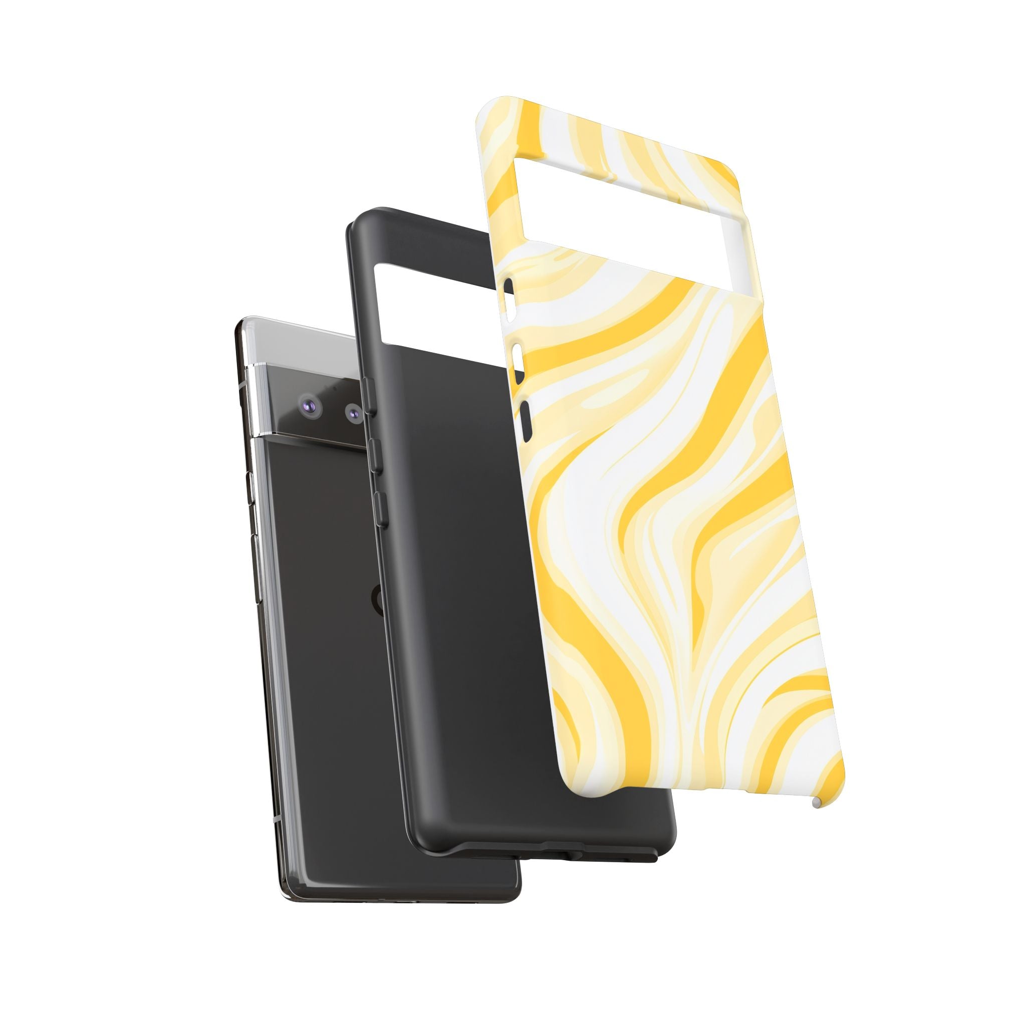 Stylish Phone Case with Yellow Marble Design