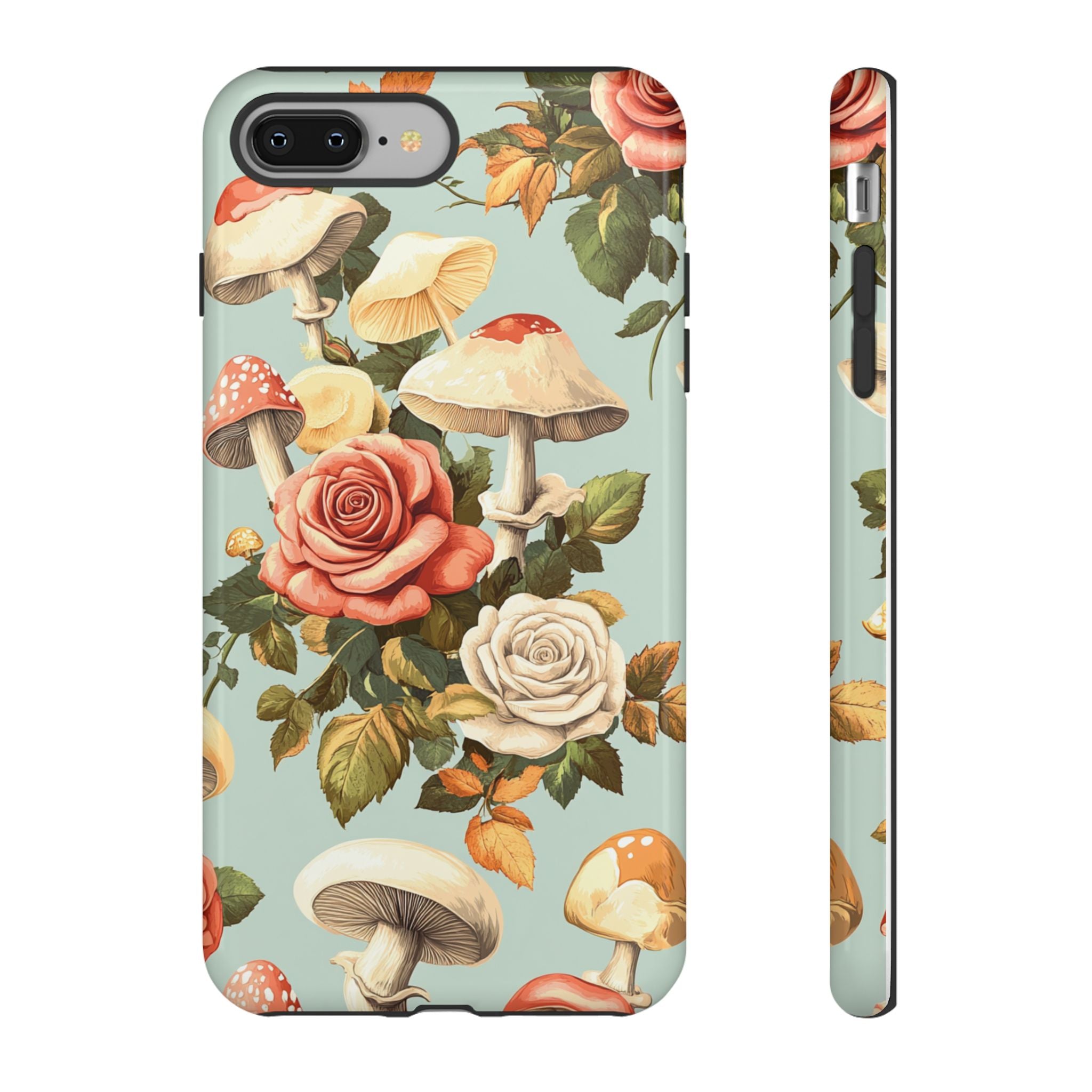 Floral Phone Case - Tough Cases with Mushroom and Rose