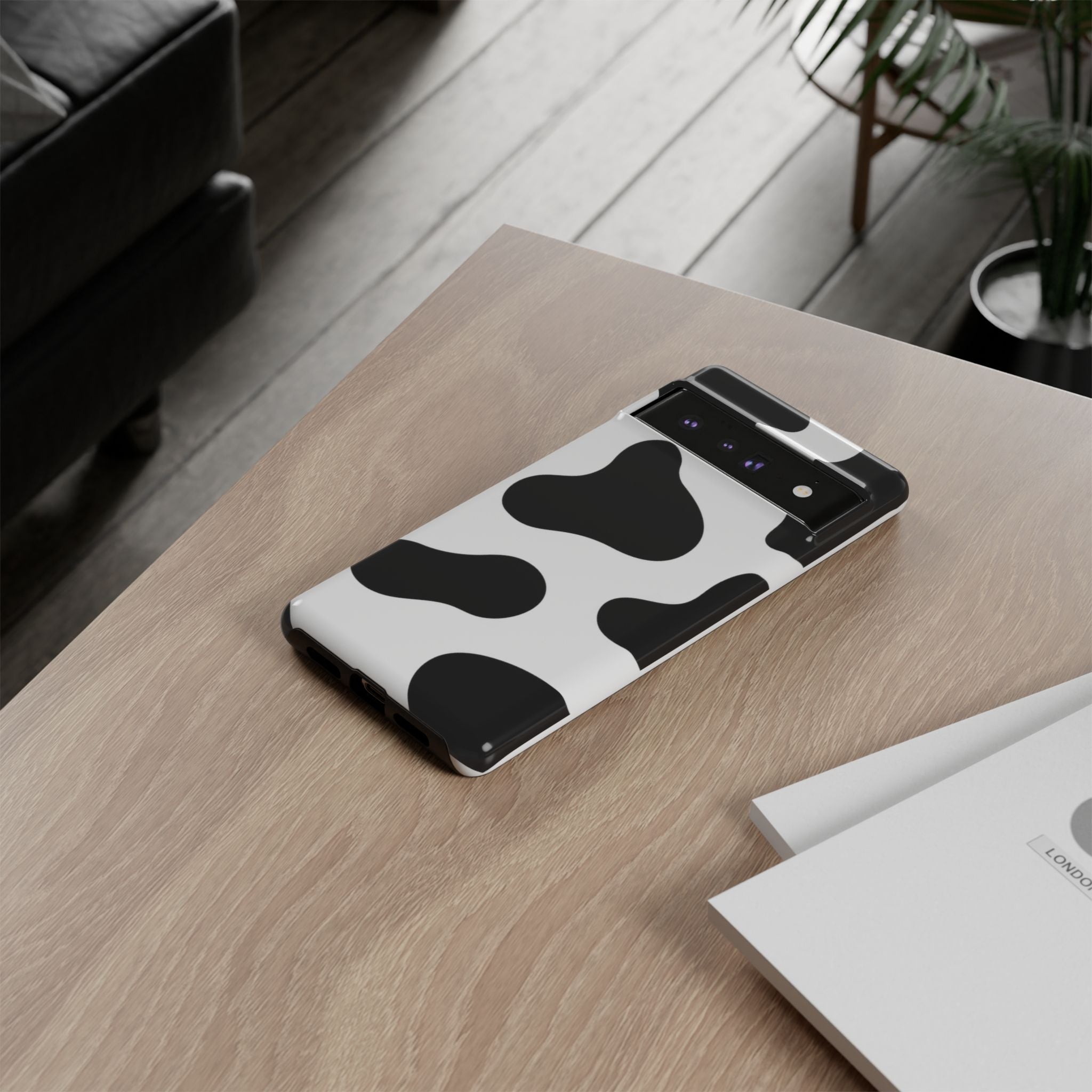 Black and White Cow Print Phone Case, Cute Tough Cases, Animal Print Case, Stylish Smartphone Accessories, Cow Lover Gift