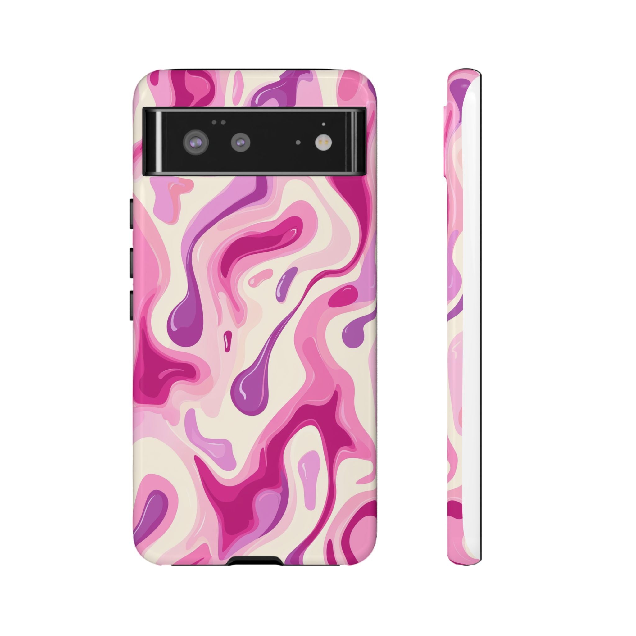 Colorful Phone Case with Abstract Pink Design