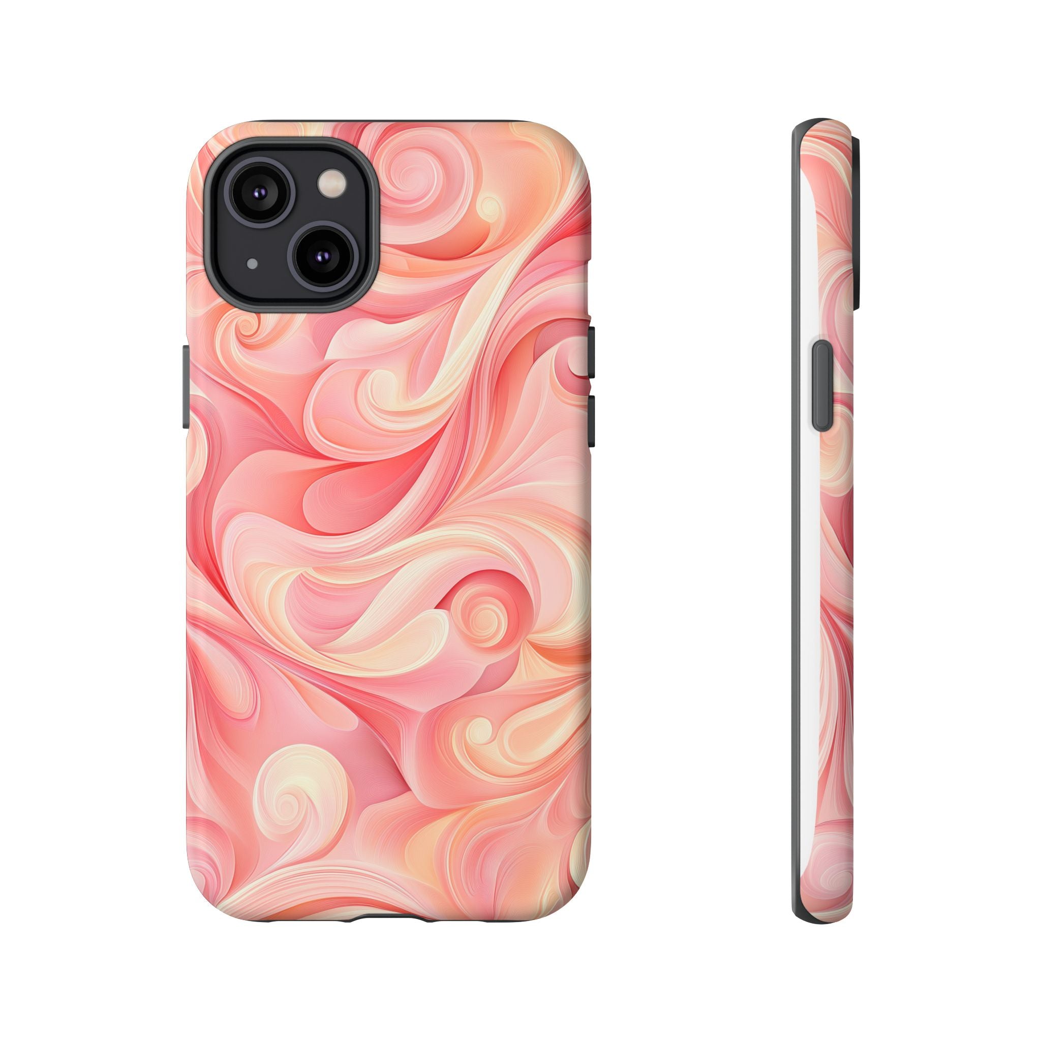Stylish Phone Case - Tough Cases with Abstract Pink Swirls