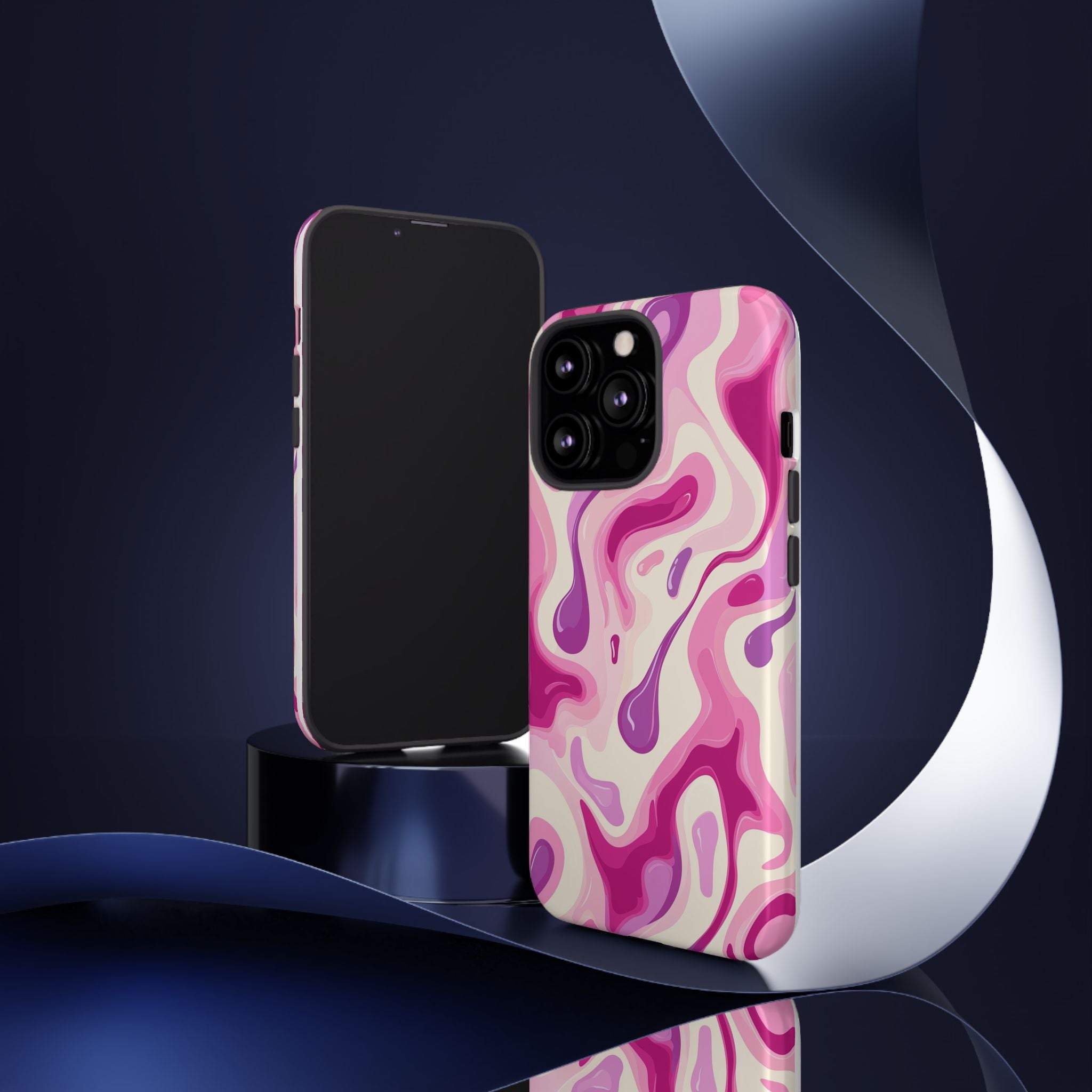 Colorful Phone Case with Abstract Pink Design
