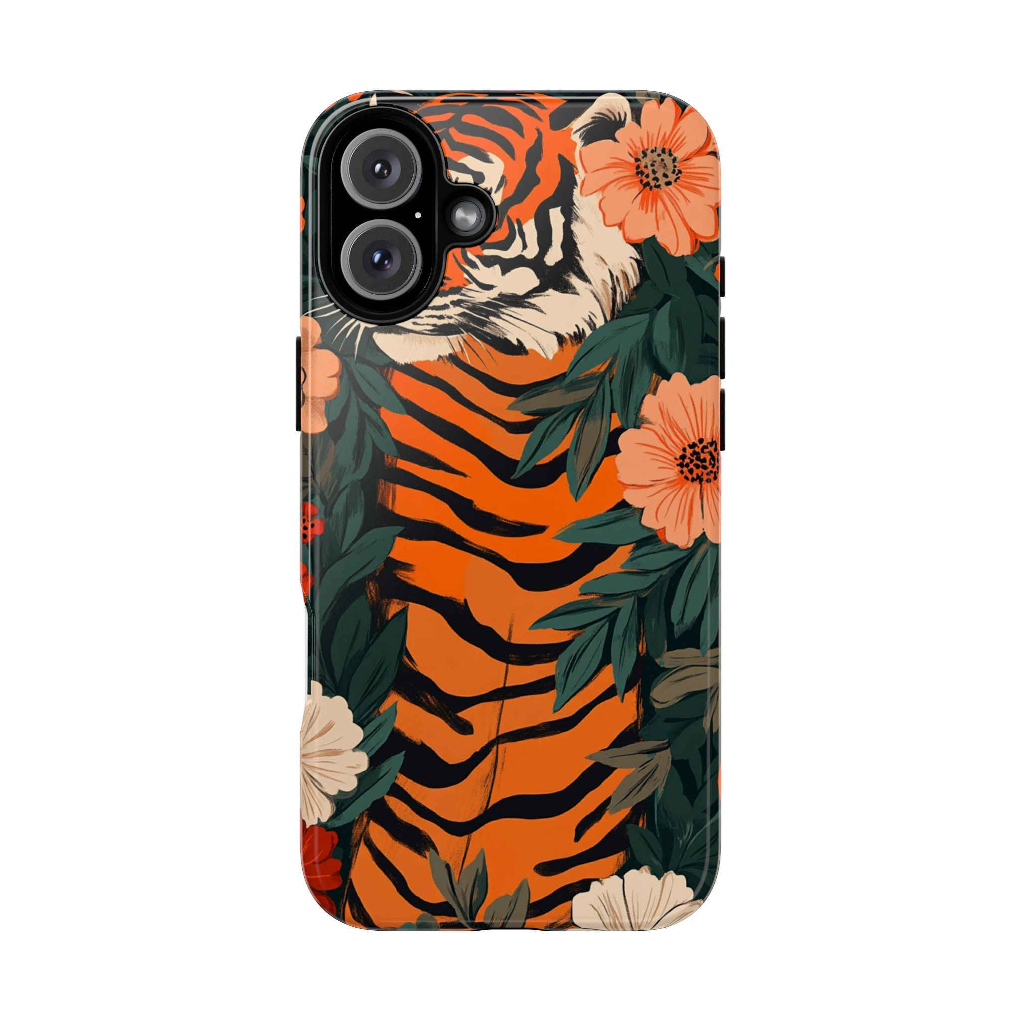 Tough Cases: Floral Tiger Phone Case