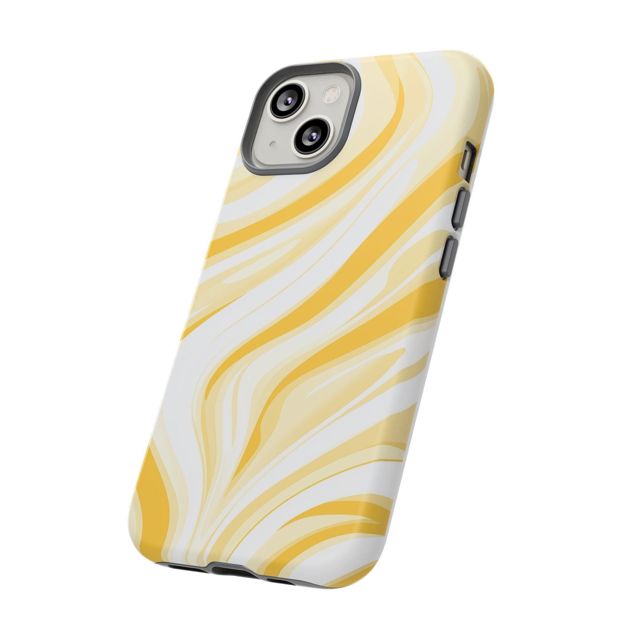 Stylish Phone Case with Yellow Marble Design