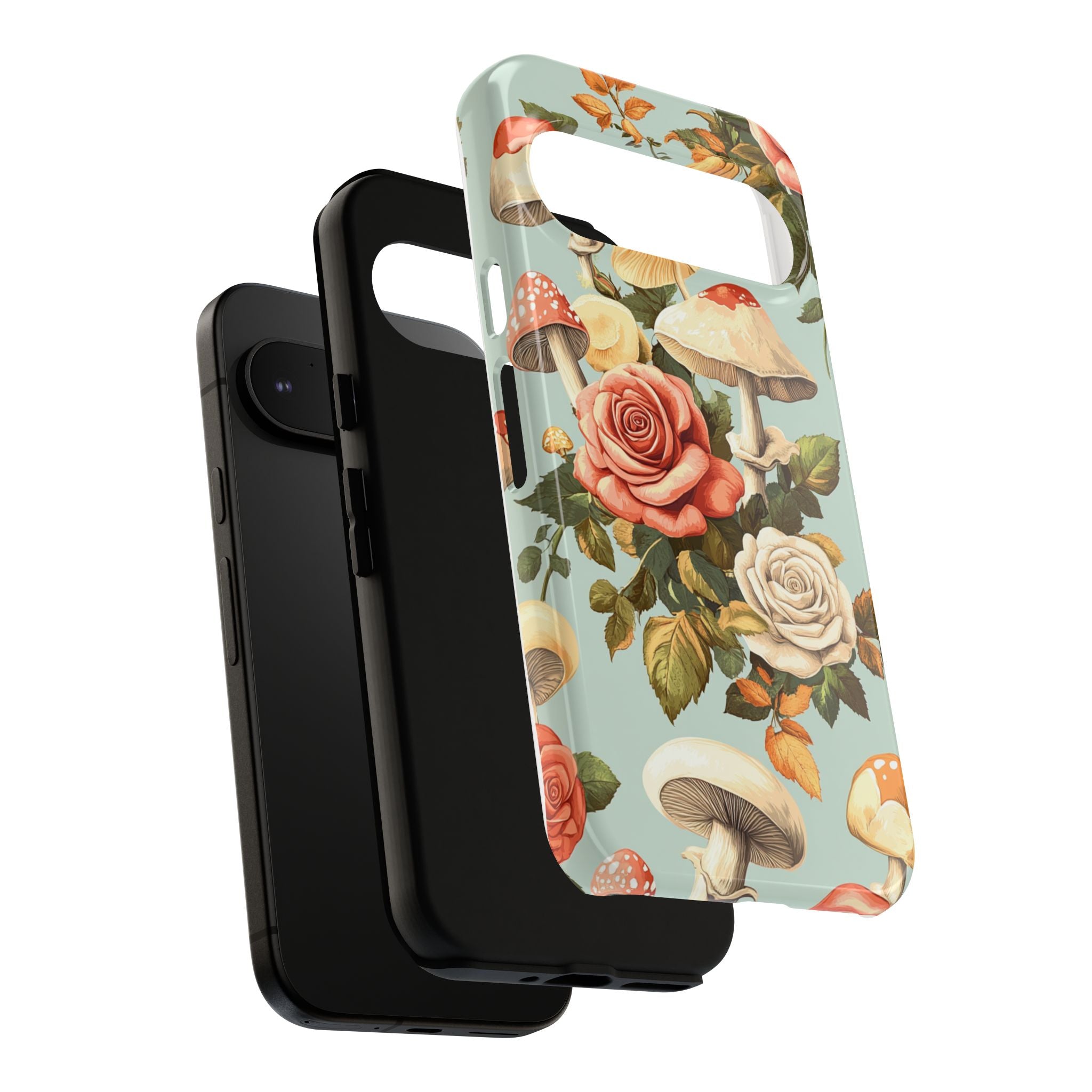 Floral Phone Case - Tough Cases with Mushroom and Rose